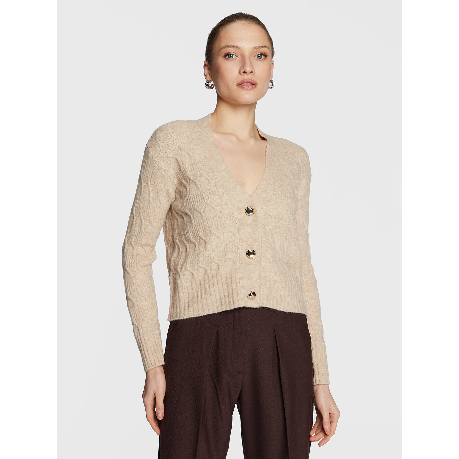 Marella Cardigan Germana 33460427 Bej Regular Fit - Pled.ro