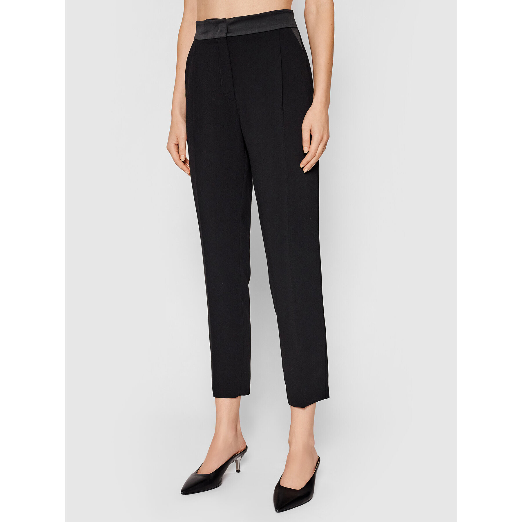 Marella Pantaloni chino Izabel 31360213 Negru Regular Fit - Pled.ro