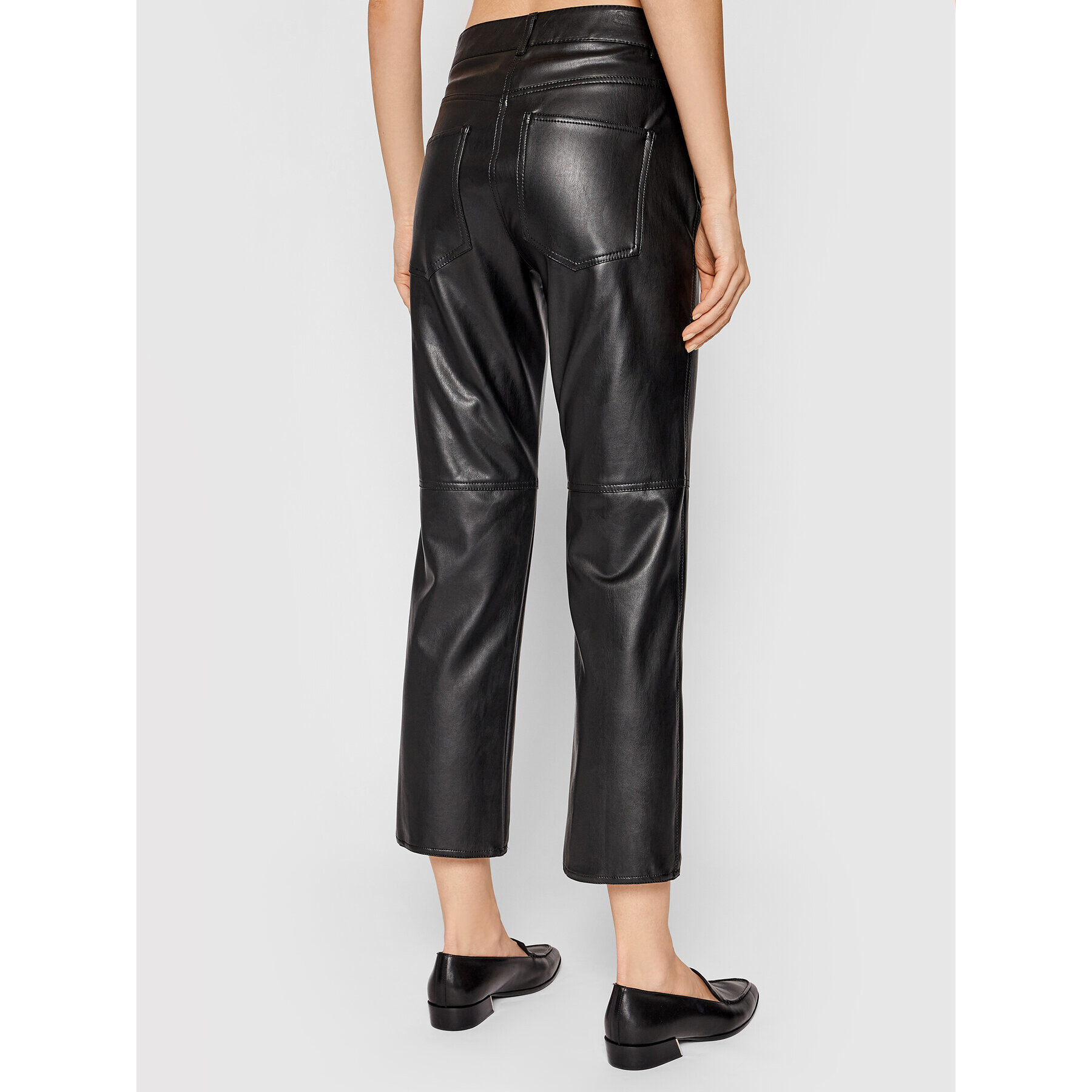 Marella Pantaloni din imitație de piele Valdena 37860218 Negru Regular Fit - Pled.ro