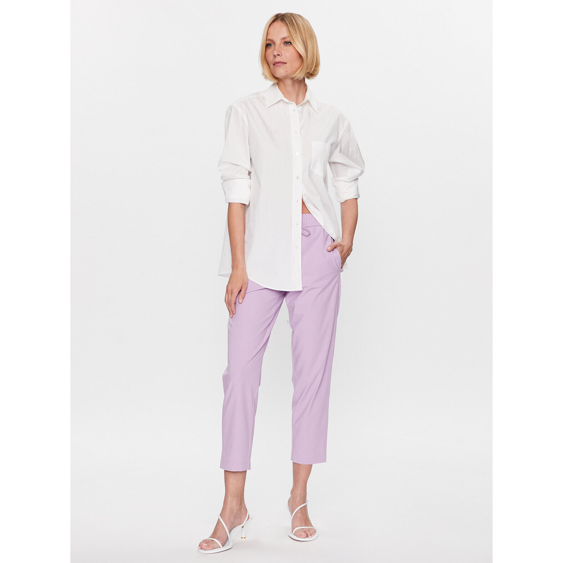 Marella Pantaloni din material Coro 2331310935 Violet Regular Fit - Pled.ro