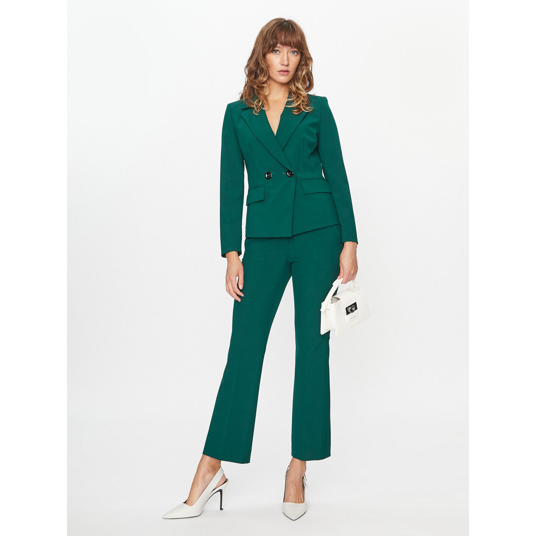 Marella Pantaloni din material Curzio 2331361738200 Verde Regular Fit - Pled.ro