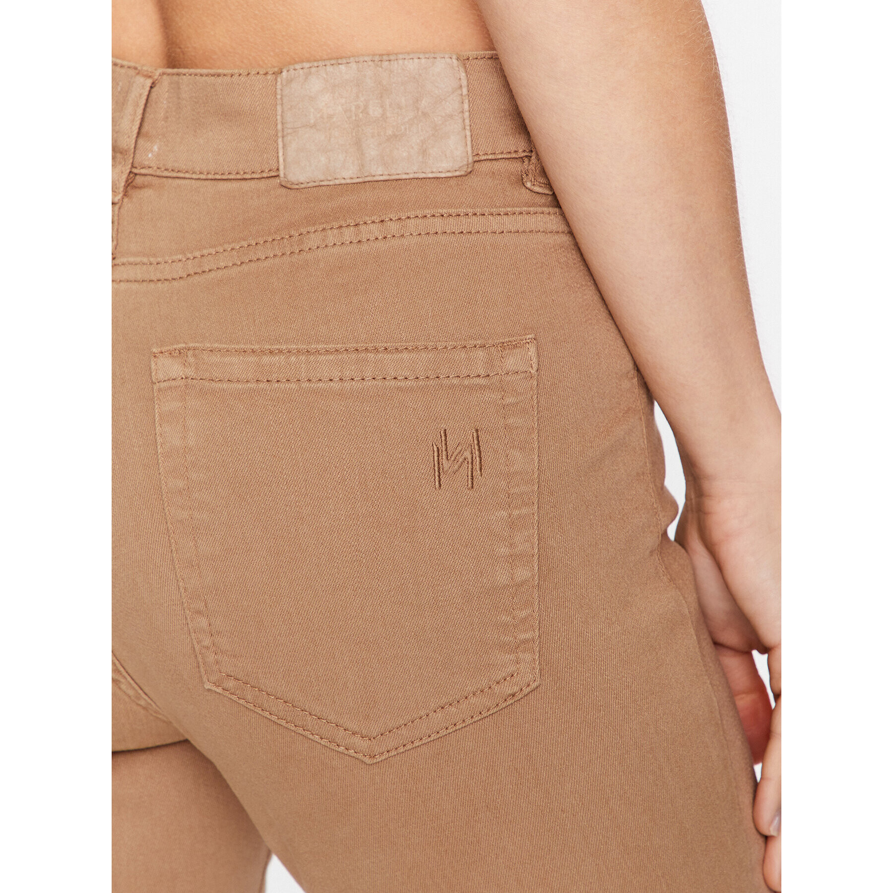 Marella Pantaloni din material Peseta 2331310635 Bej Slim Fit - Pled.ro