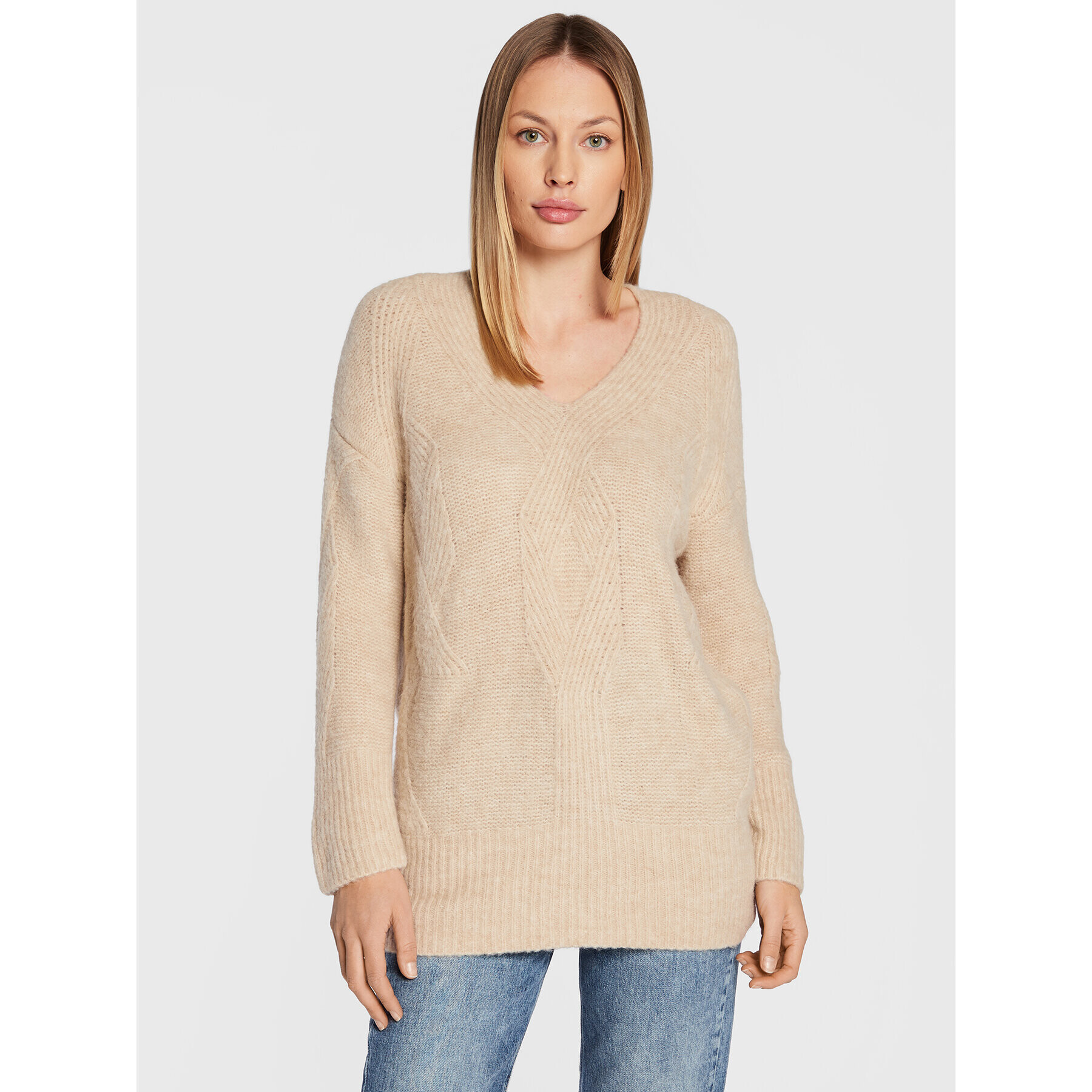 Marella Pulover Maglia 33661927 Bej Relaxed Fit - Pled.ro