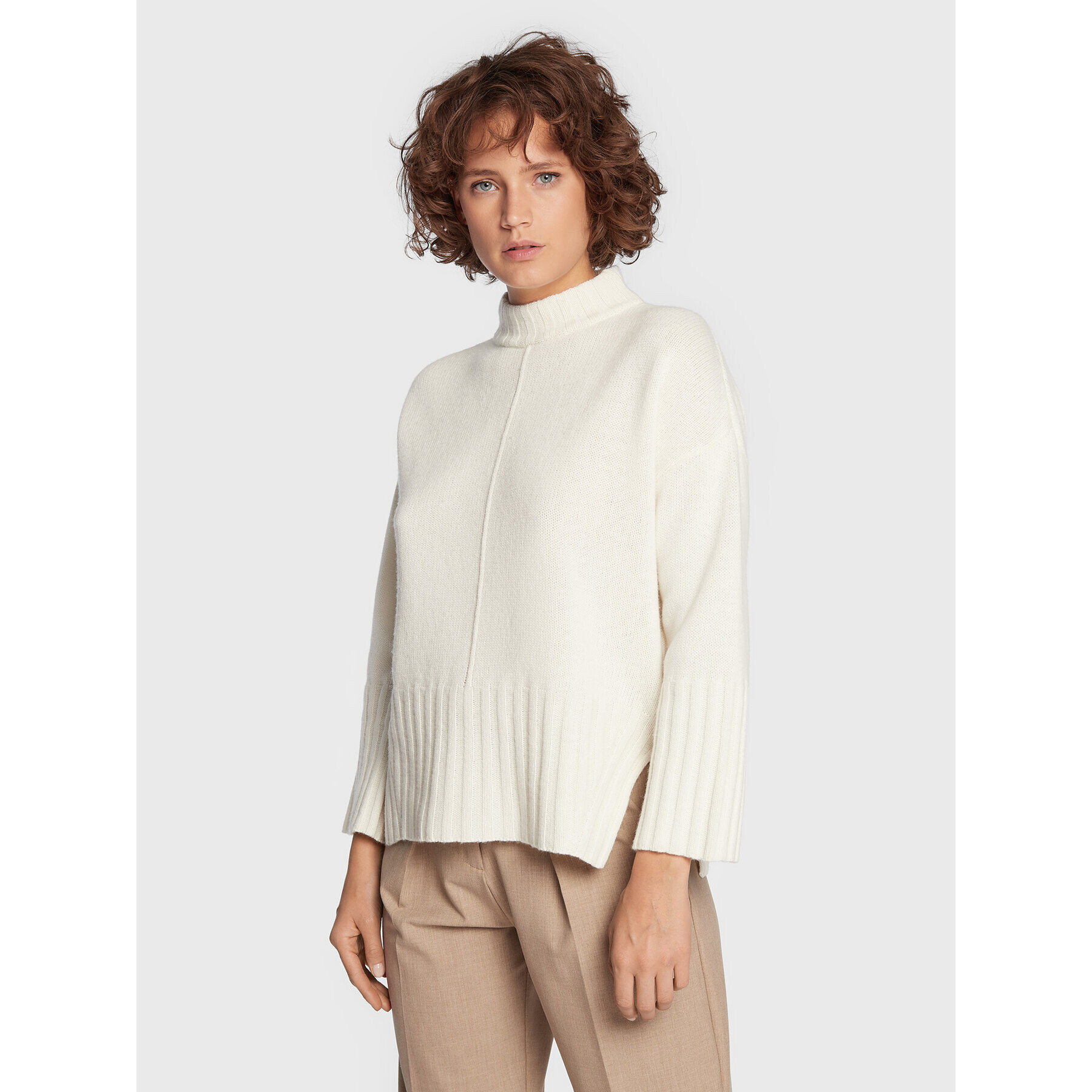 Marella Pulover Vadet 33661829 Bej Oversize - Pled.ro