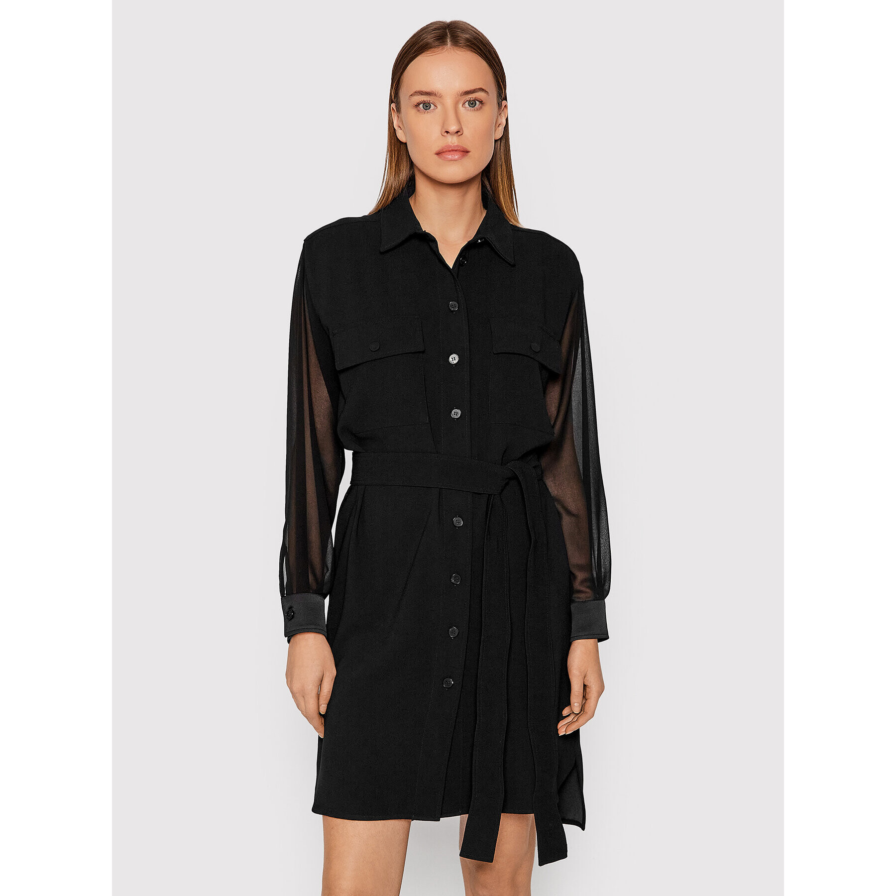 Marella Rochie tip cămașă Fiumana 32210523 Negru Relaxed Fit - Pled.ro