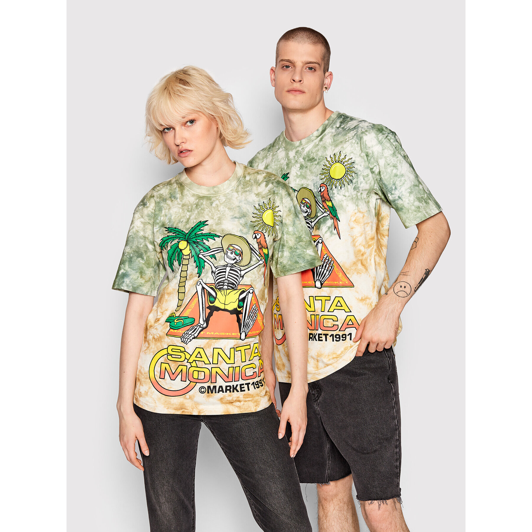 Market Tricou Unisex Paradise At Skelly's 399001104 Verde Relaxed Fit - Pled.ro