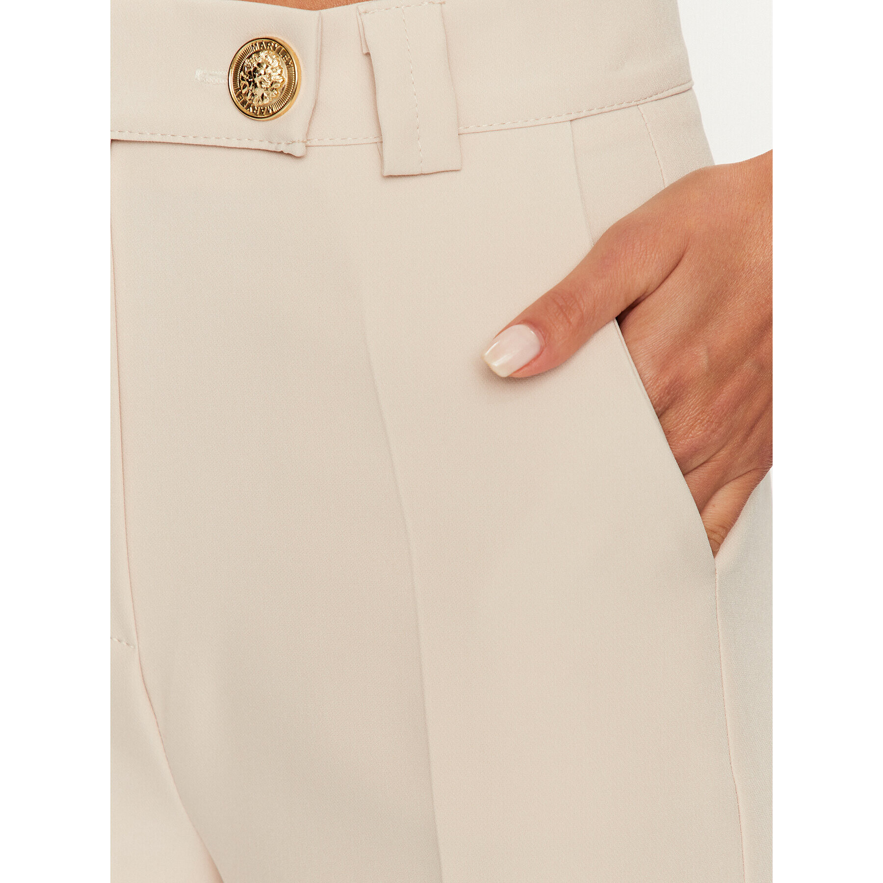 Maryley Pantaloni din material 23IB511/41LA Écru Regular Fit - Pled.ro