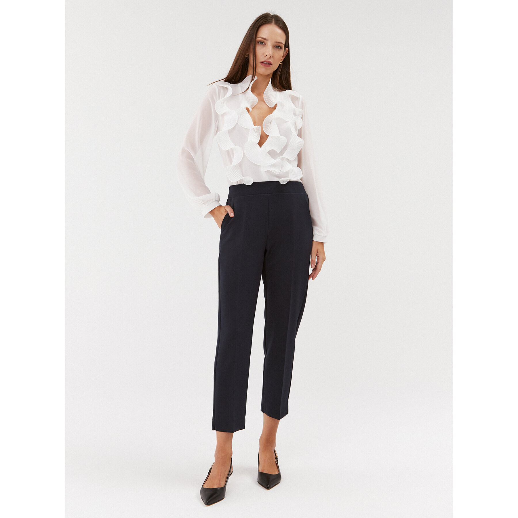 Maryley Pantaloni din material 23IB616/41MO Bleumarin Regular Fit - Pled.ro