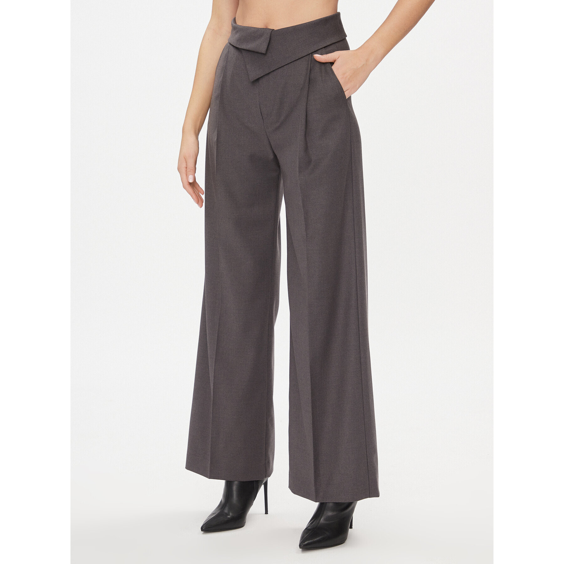 Maryley Pantaloni din material 23IB639/52GR Gri Relaxed Fit - Pled.ro