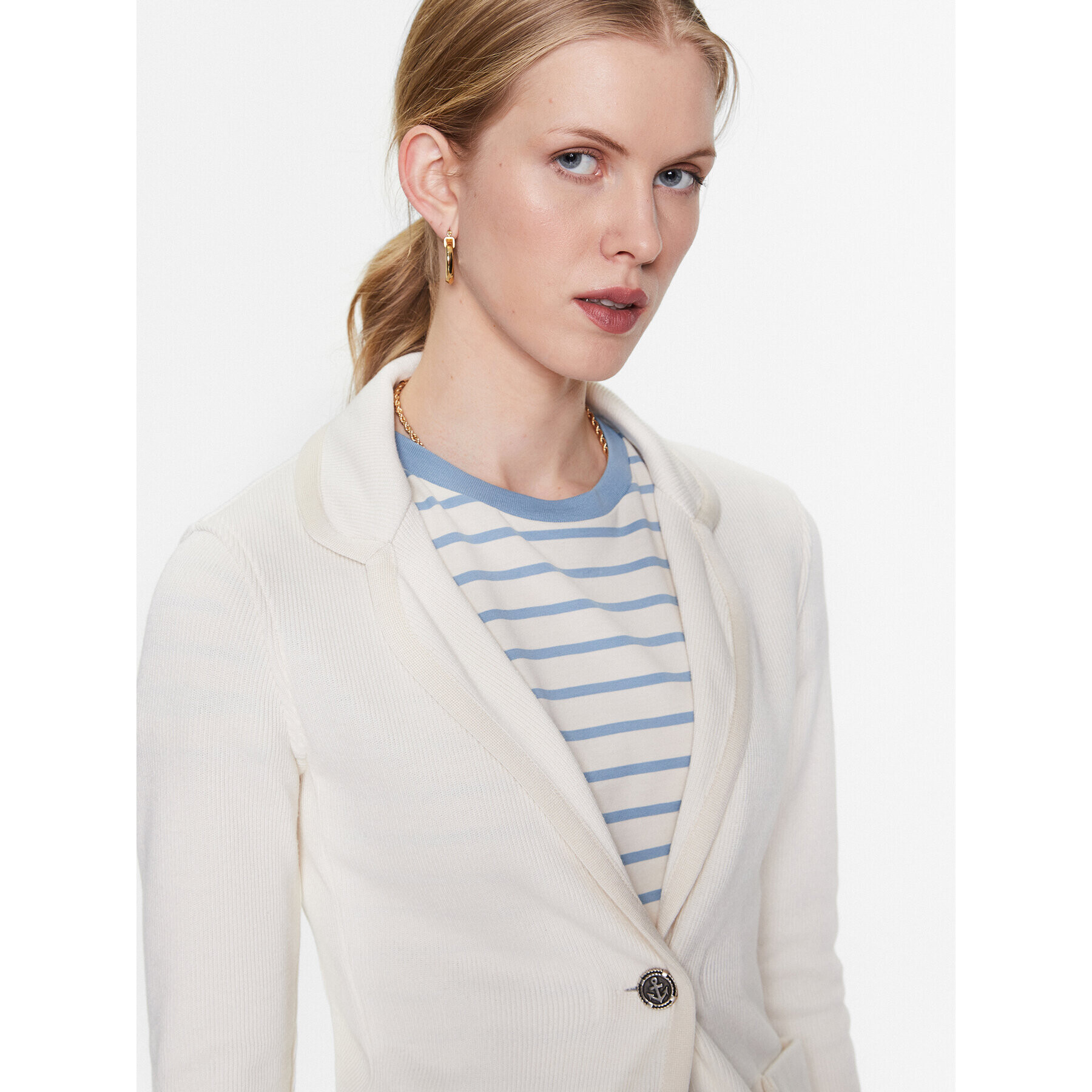 MAX&Co. Cardigan Vertina 79110423 Écru Regular Fit - Pled.ro