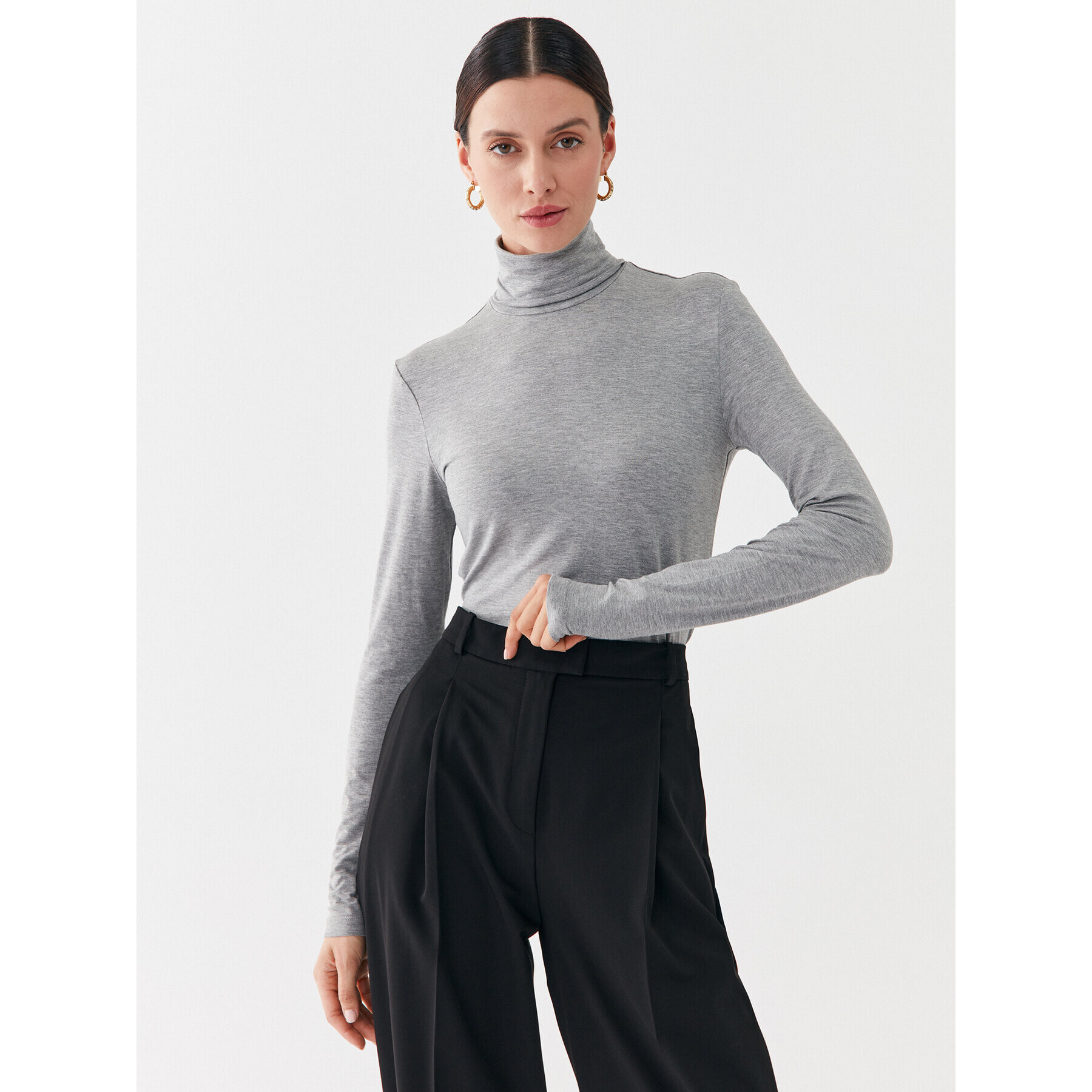 Max Mara Leisure Bluză cu gât Dede 23394606 Gri Regular Fit - Pled.ro