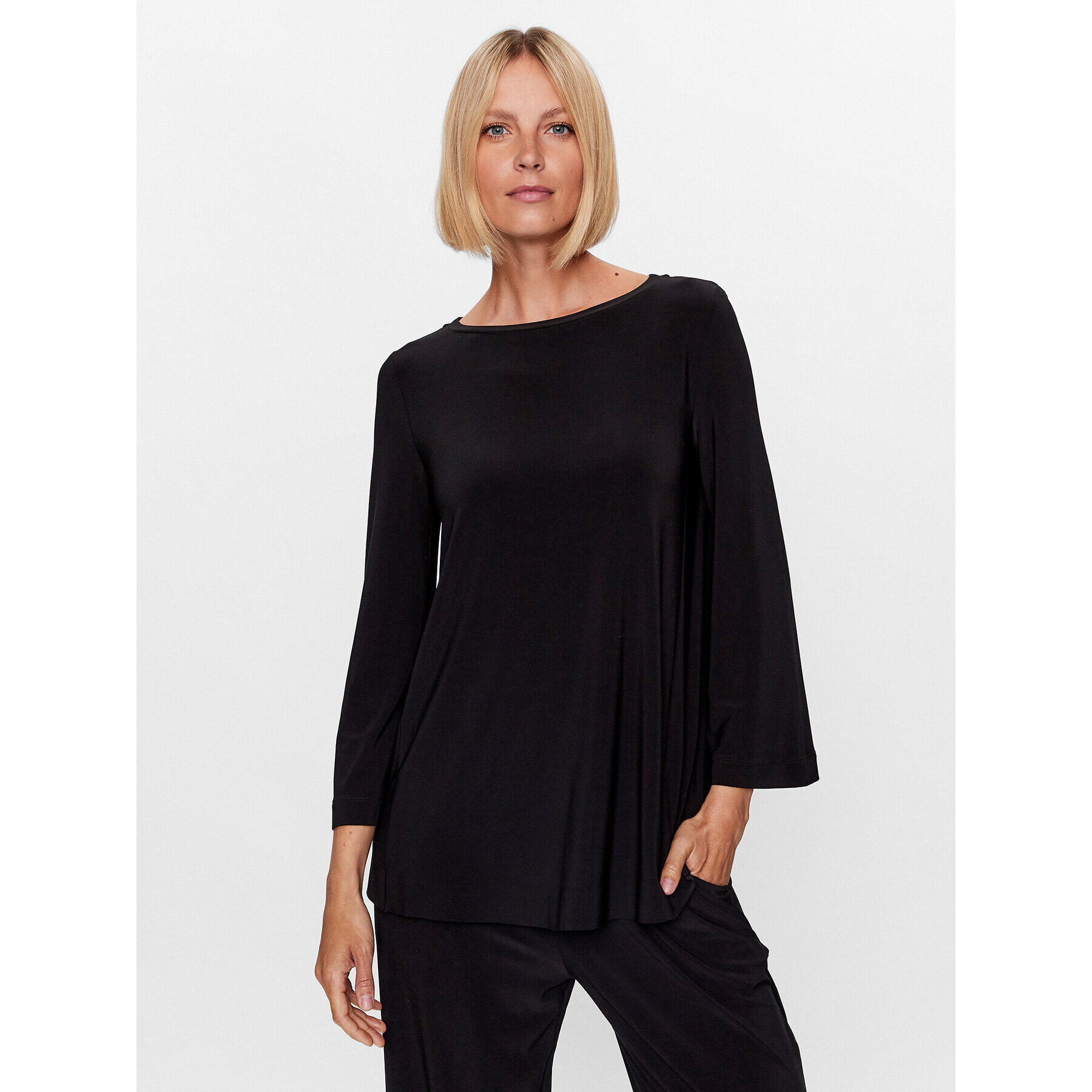 Max Mara Leisure Bluză Pampas 23394603 Negru Relaxed Fit - Pled.ro