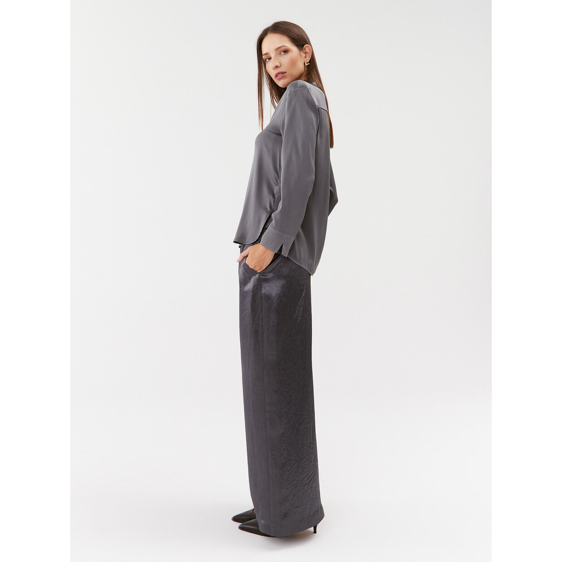 Max Mara Leisure Cămașă Ofridi 2331160136 Gri Regular Fit - Pled.ro