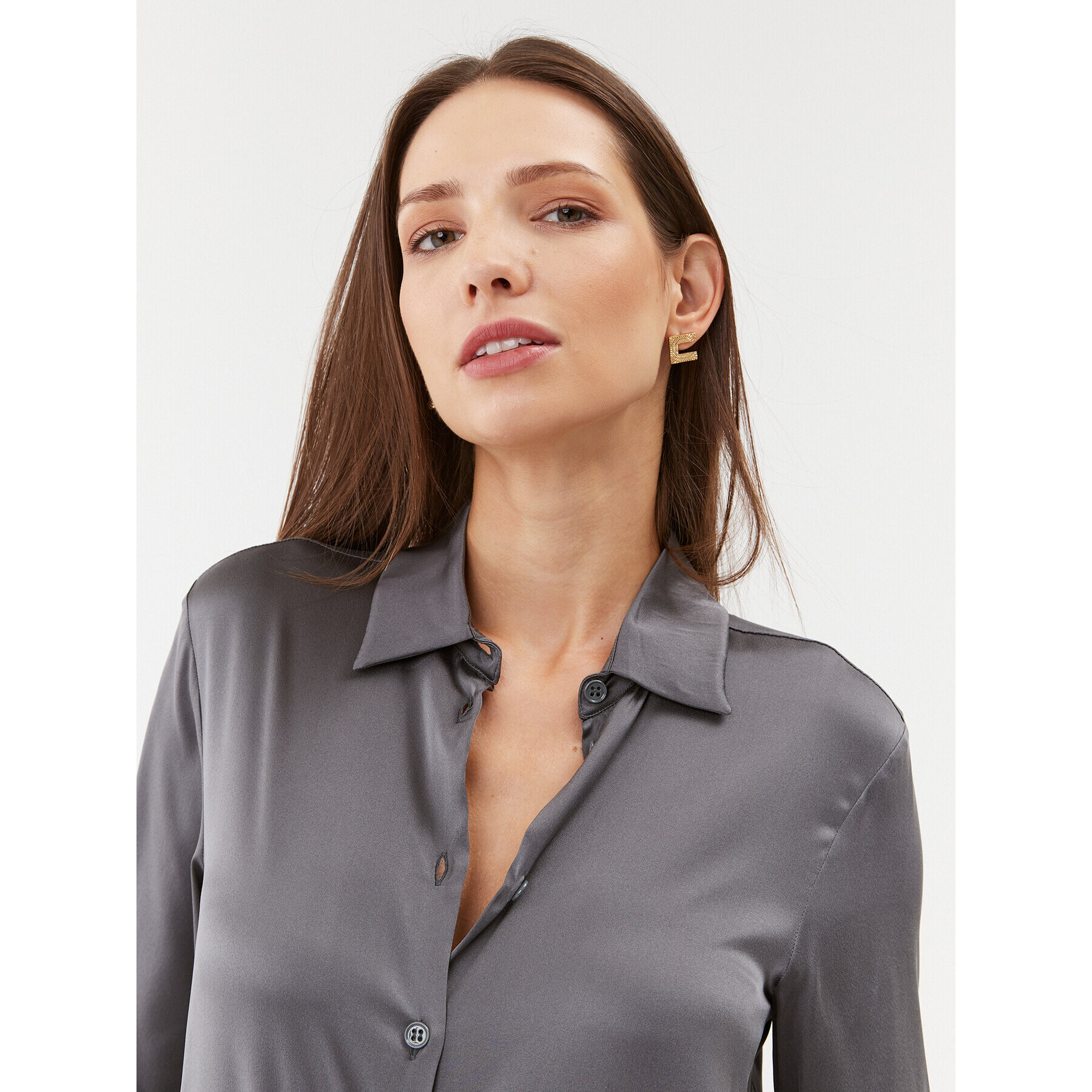 Max Mara Leisure Cămașă Ofridi 2331160136 Gri Regular Fit - Pled.ro