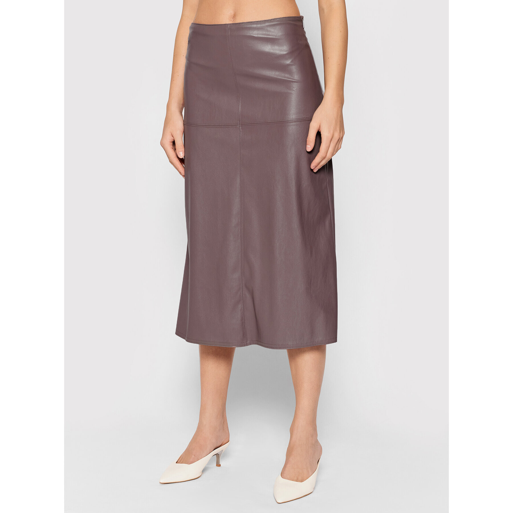 Max Mara Leisure Fustă din imitație de piele Carioca -37760416 Violet Regular Fit - Pled.ro