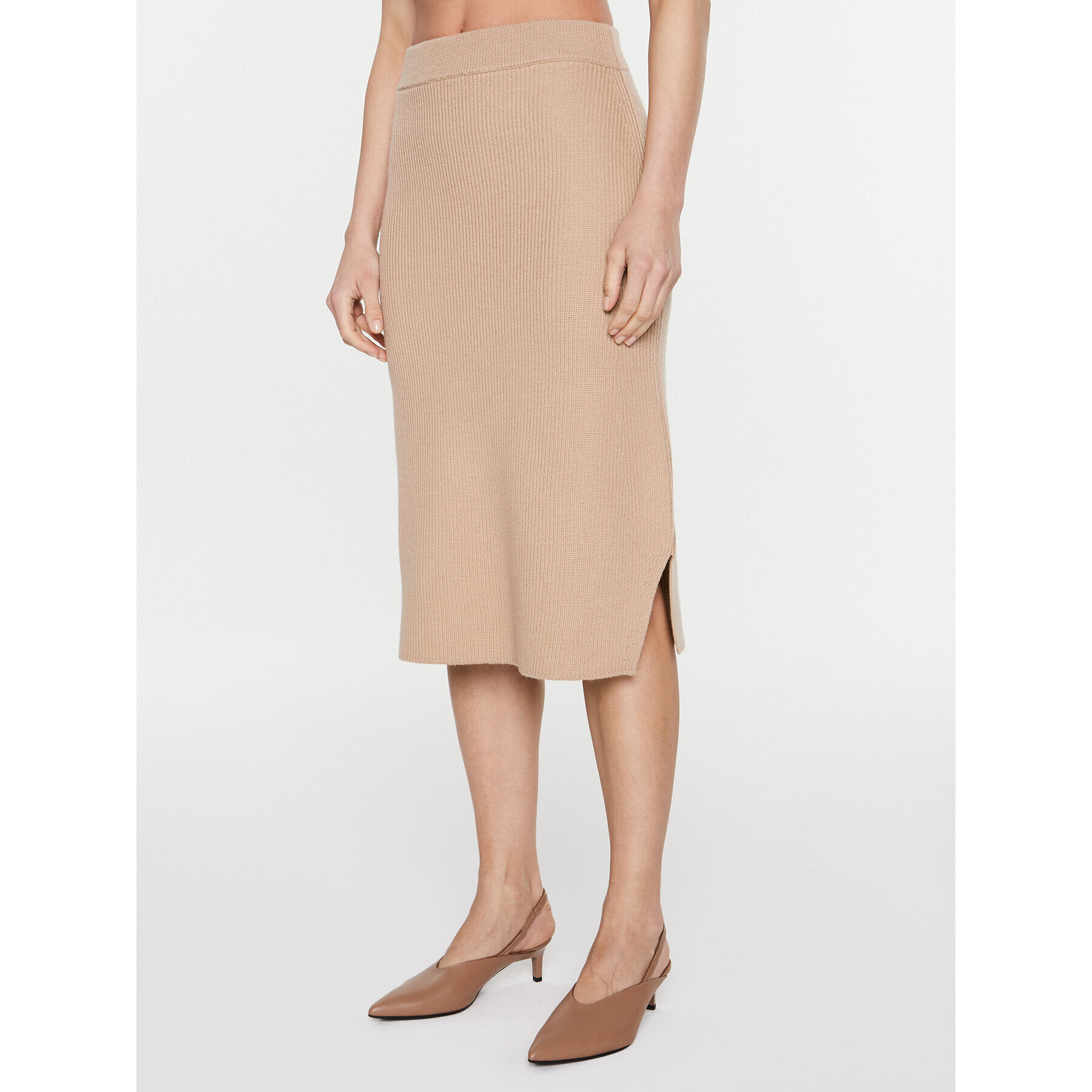 Max Mara Leisure Fustă midi Egizi 33060126 Bej Regular Fit - Pled.ro