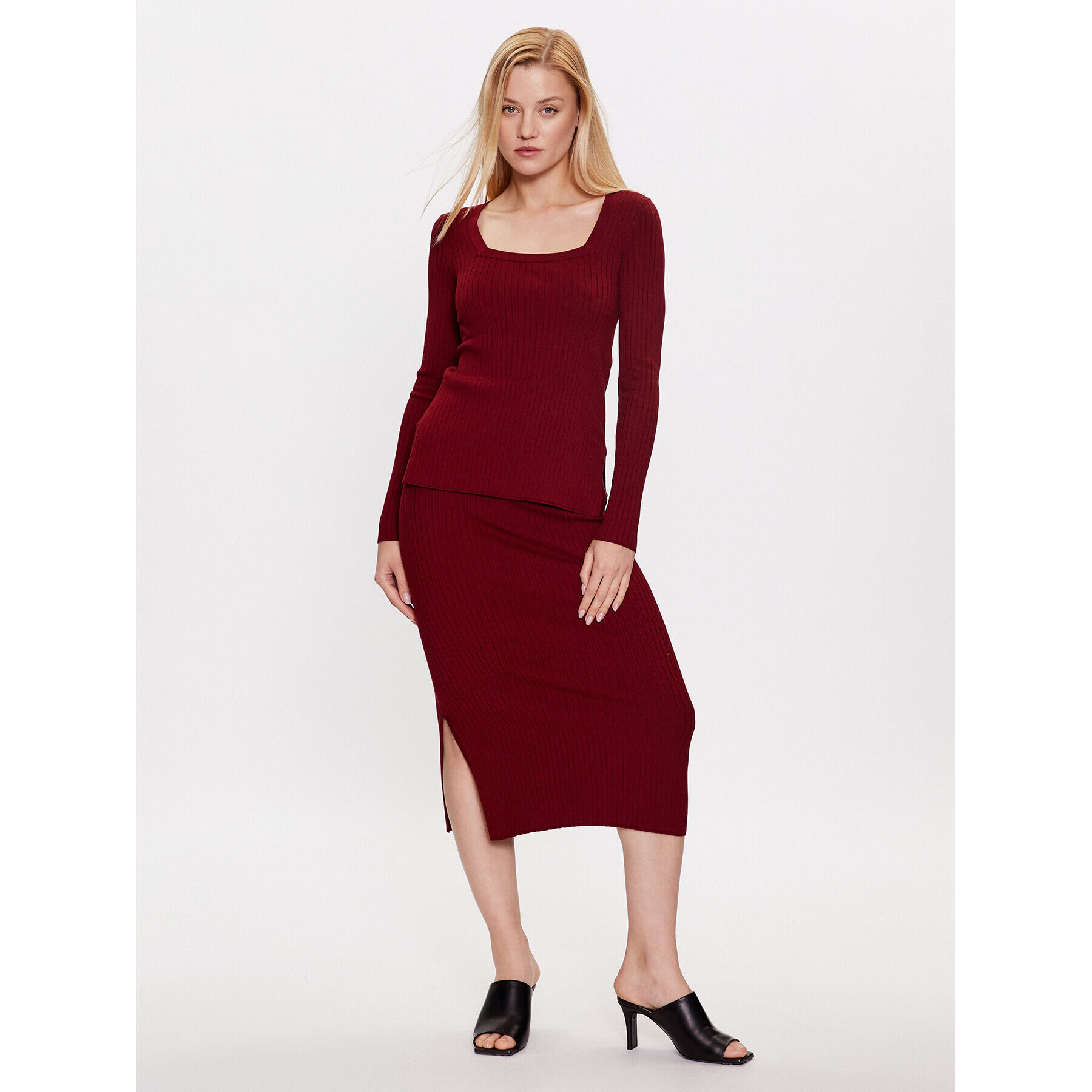 Max Mara Leisure Fustă midi Orosei 2333060134 Vișiniu Regular Fit - Pled.ro