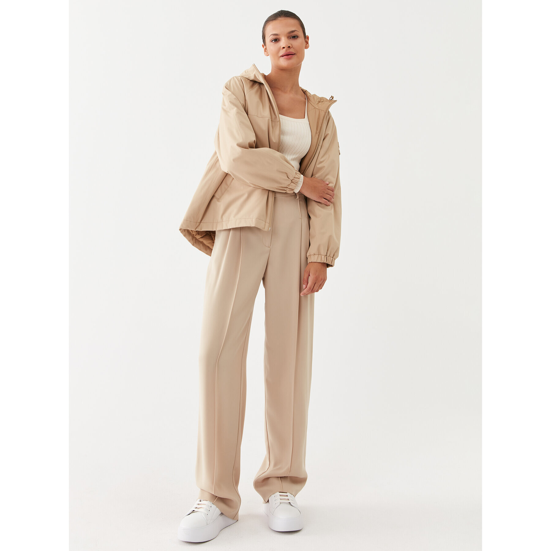 Max Mara Leisure Geacă Geode 34860126 Bej Relaxed Fit - Pled.ro