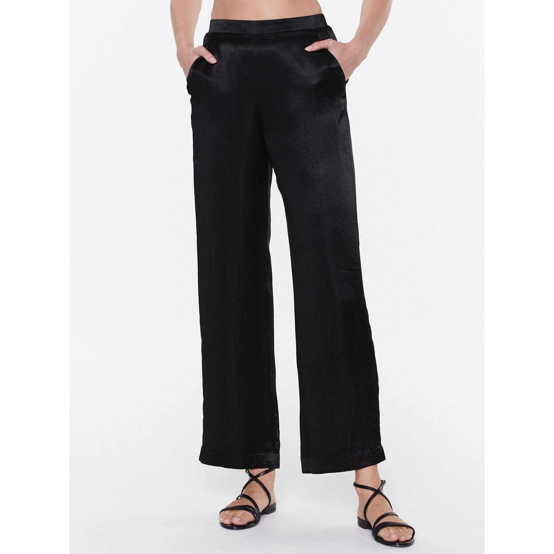 Max Mara Leisure Pantaloni din material Fischio 23313101 Negru Relaxed Fit - Pled.ro