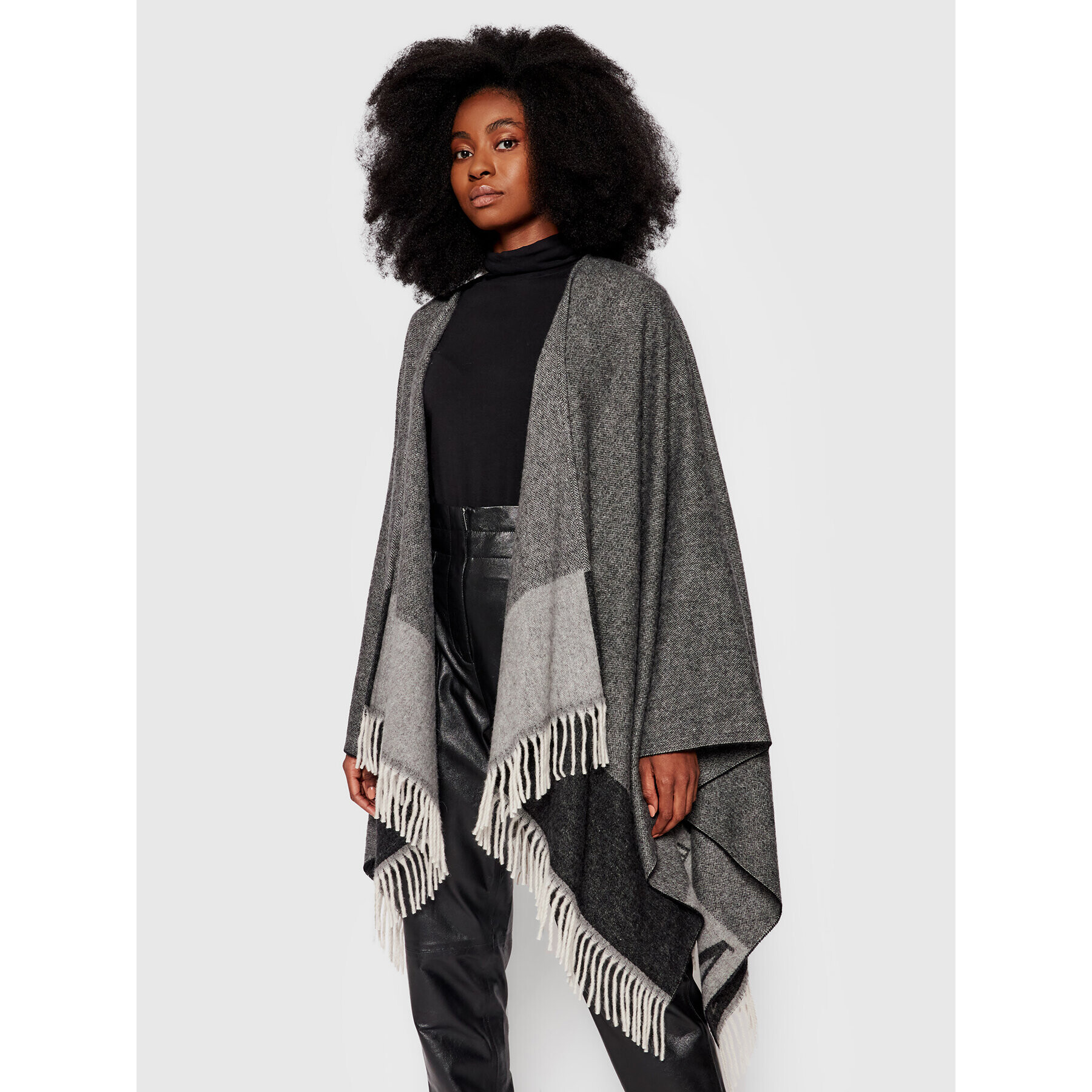 Max Mara Leisure Poncho Berma 37360116 Gri - Pled.ro