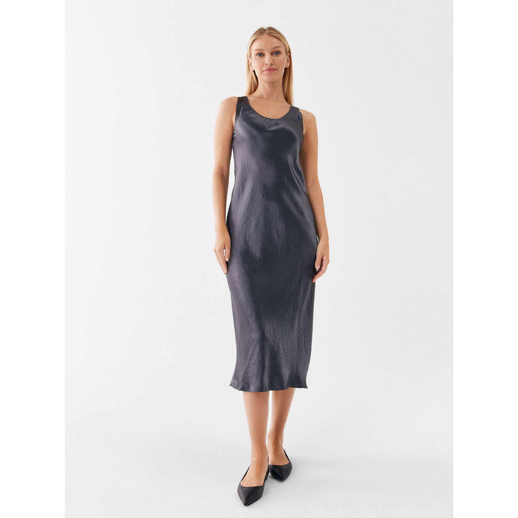 Max Mara Leisure Rochie de zi Talete 23322601 Gri Regular Fit - Pled.ro