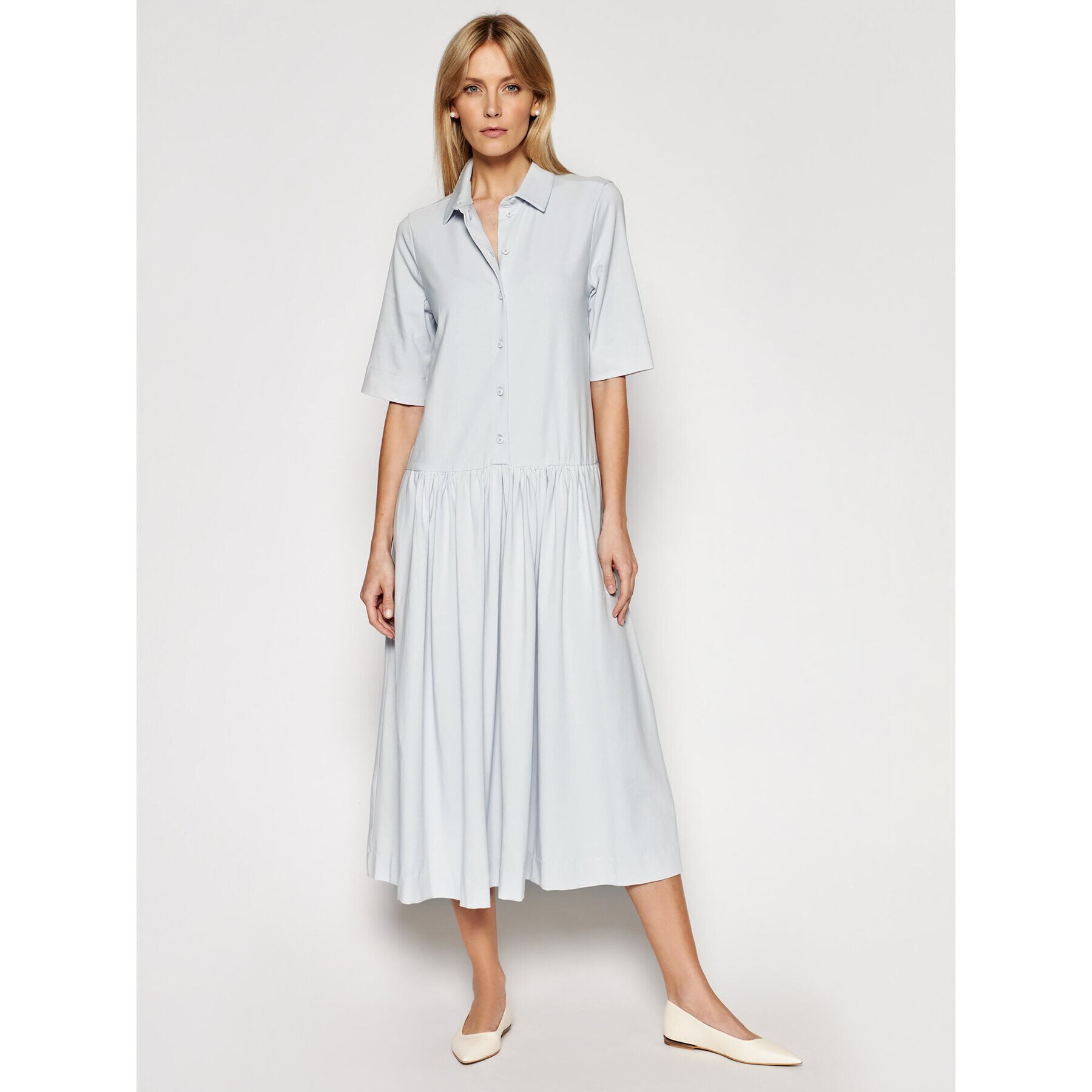 Max Mara Leisure Rochie tip cămașă Ceci 36210216600 Gri Regular Fit - Pled.ro