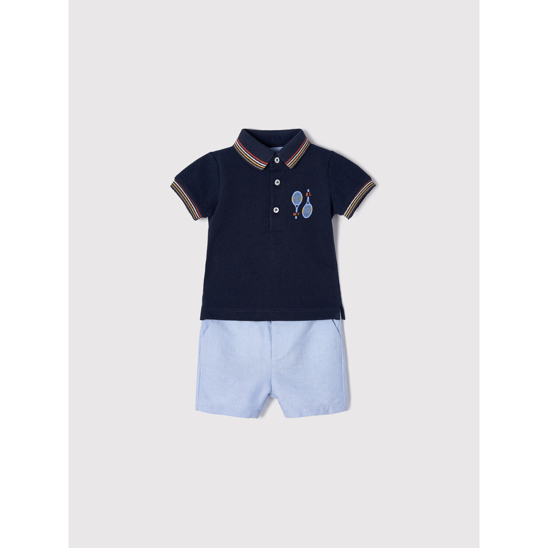 Mayoral Set polo și pantaloni scurți 1234 Colorat Regular Fit - Pled.ro