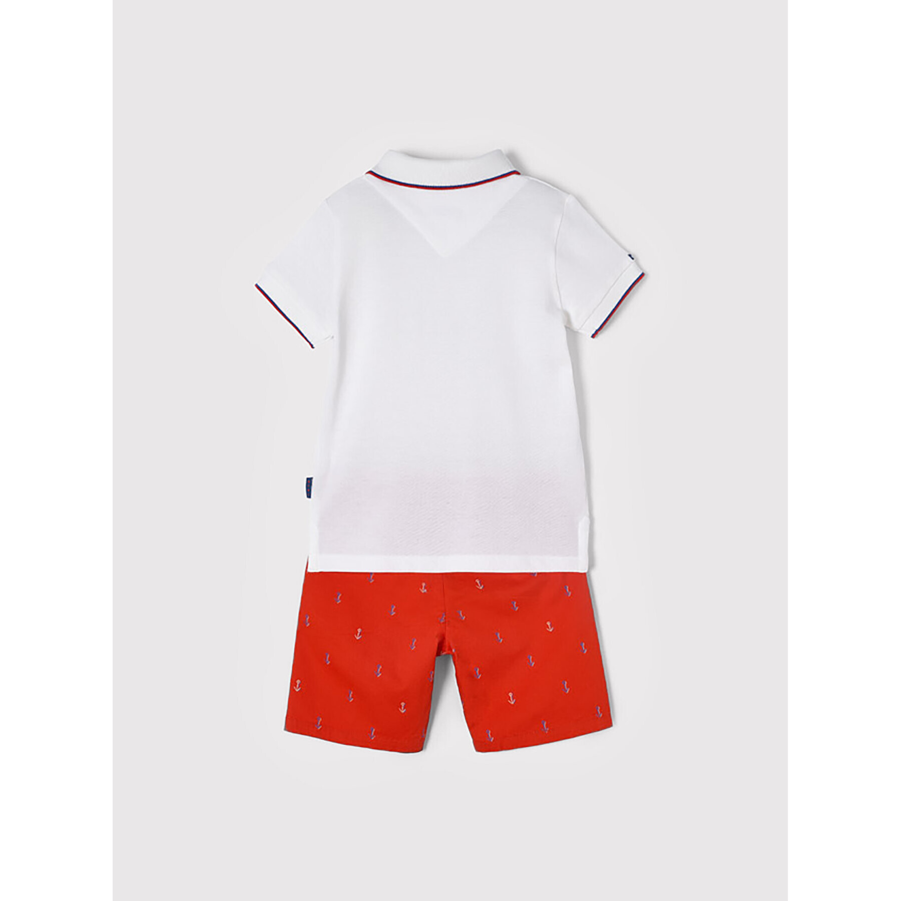 Mayoral Set polo și pantaloni scurți 3269 Alb Regular Fit - Pled.ro