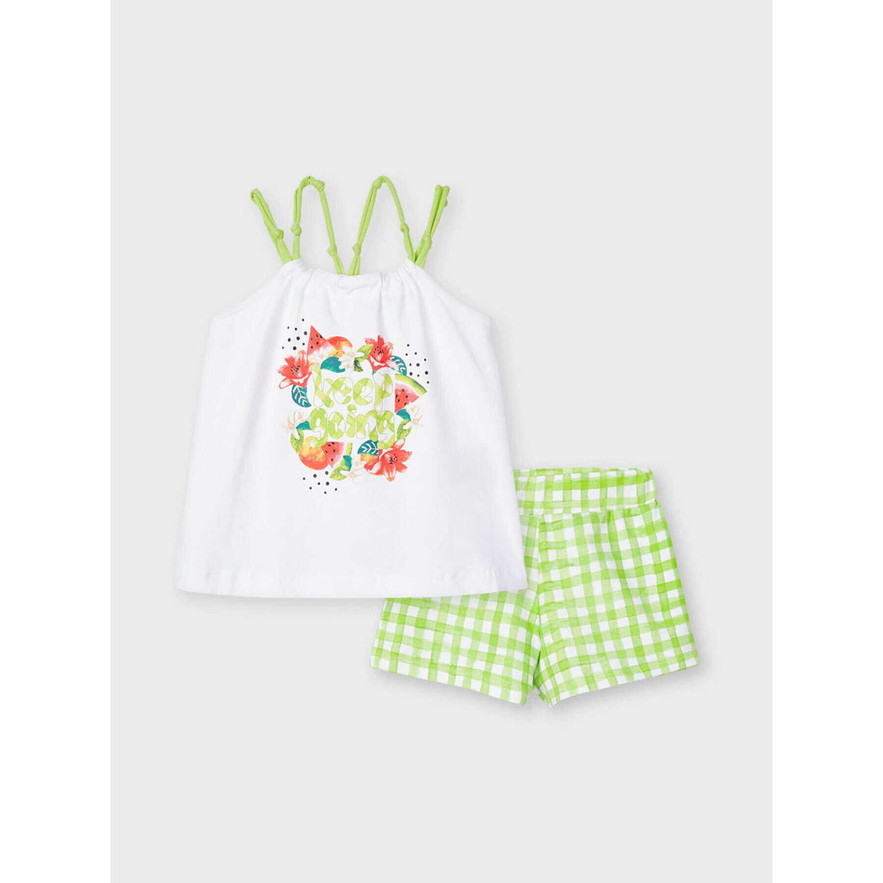 Mayoral Set top i pantaloni scurti 3220 Verde Regular Fit - Pled.ro