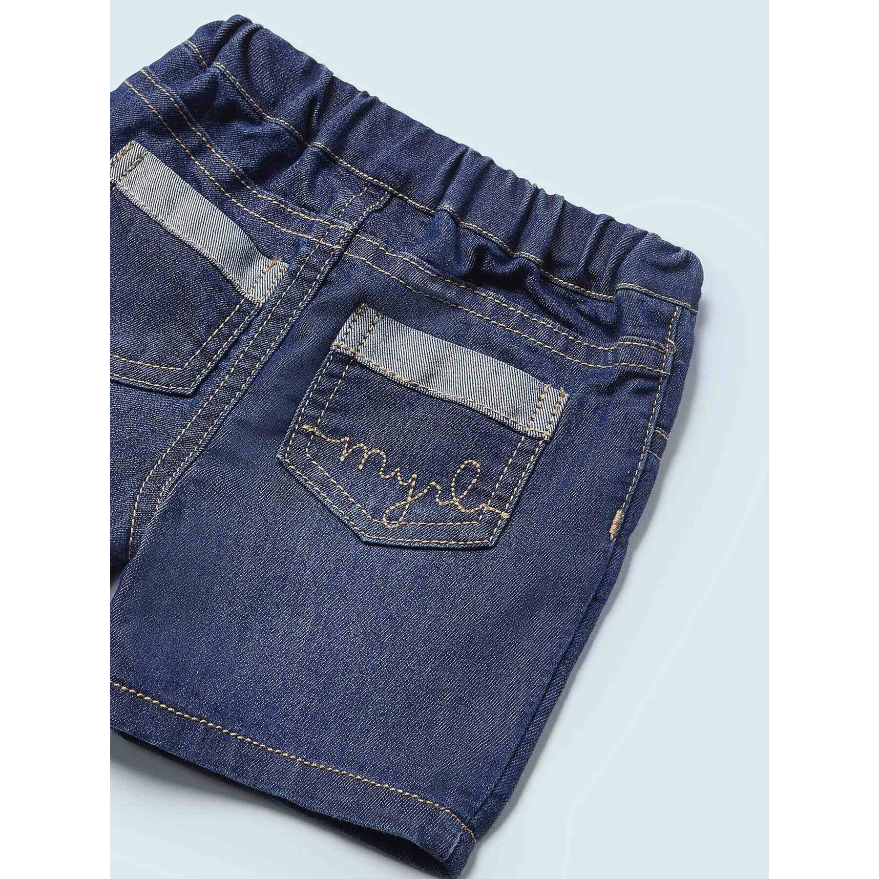 Mayoral Set tricou și pantaloni scurți din denim 1268 Colorat Regular Fit - Pled.ro