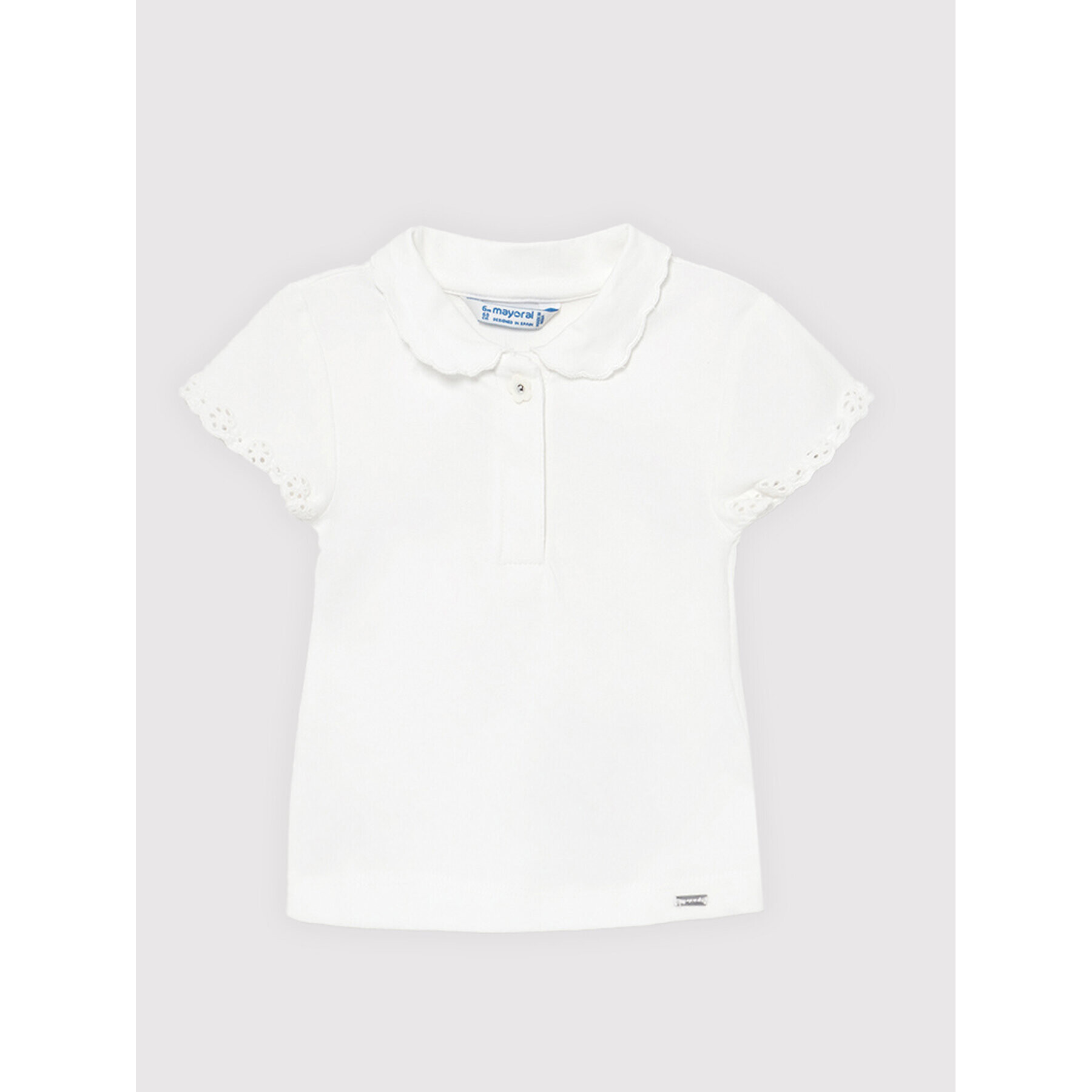 Mayoral Tricou polo 1176 Alb Regular Fit - Pled.ro