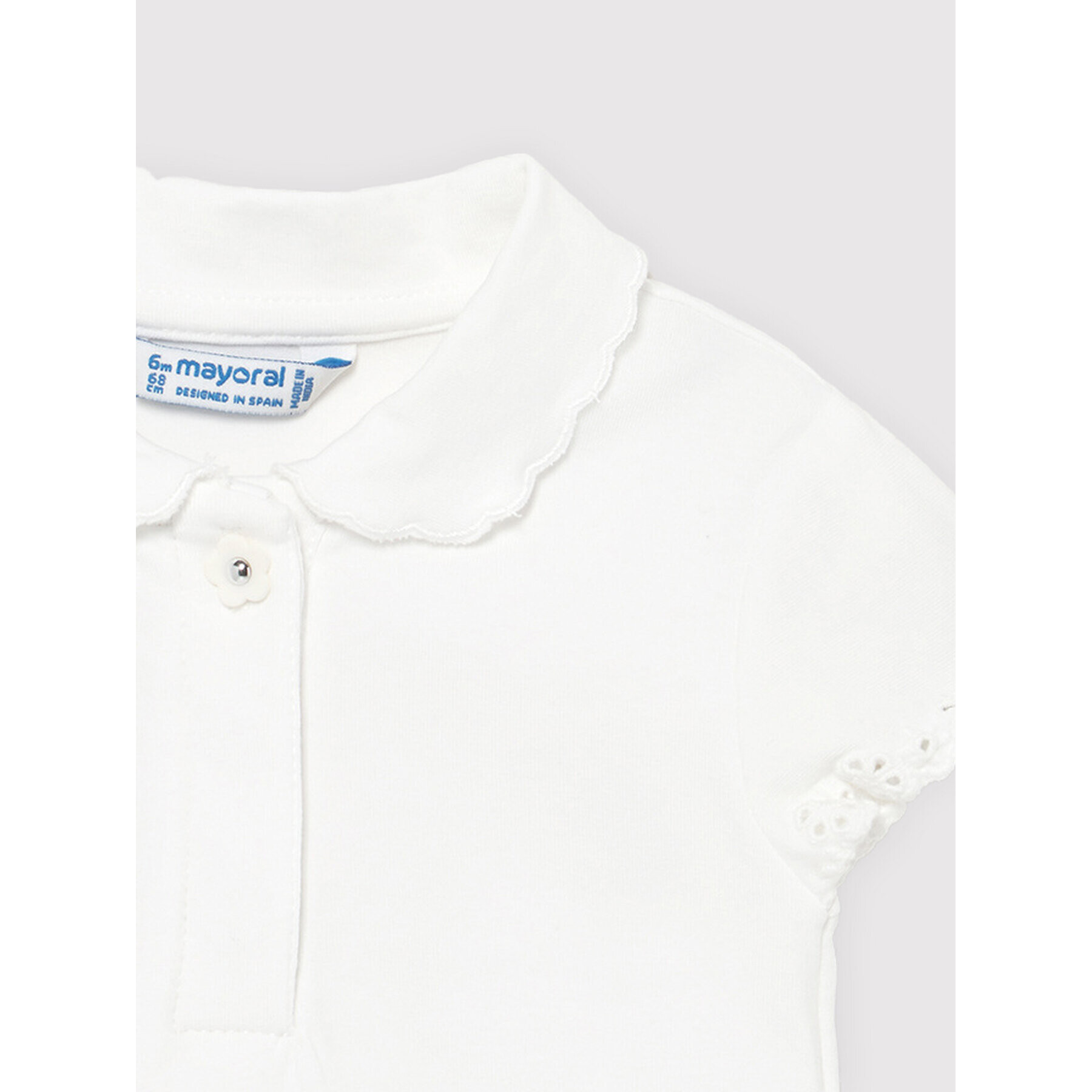 Mayoral Tricou polo 1176 Alb Regular Fit - Pled.ro