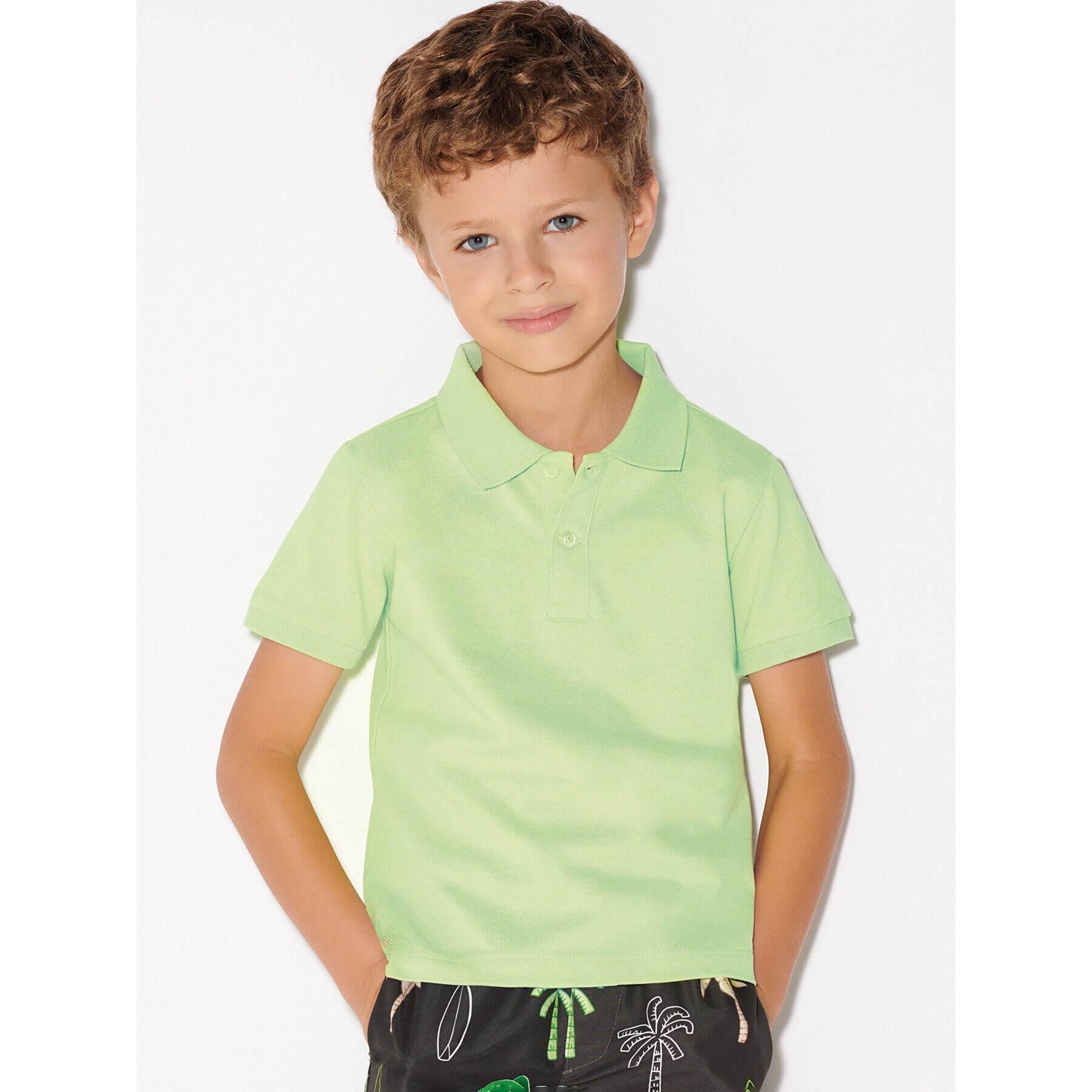 Mayoral Tricou polo 150 Verde Regular Fit - Pled.ro