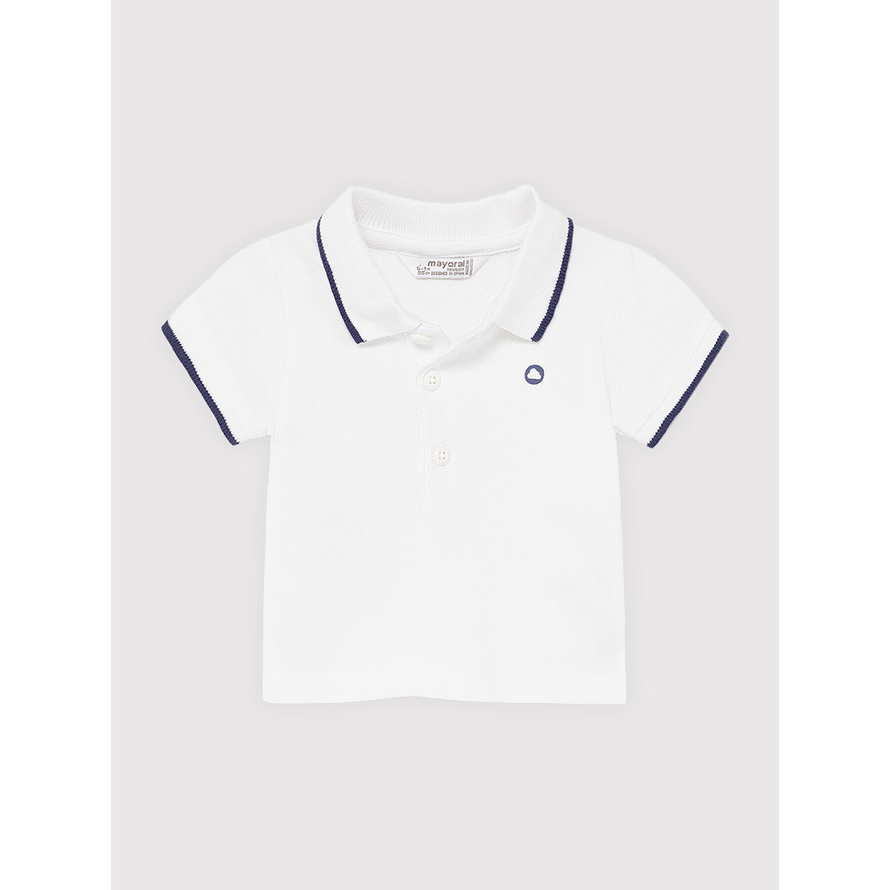 Mayoral Tricou polo 190 Alb Regular Fit - Pled.ro