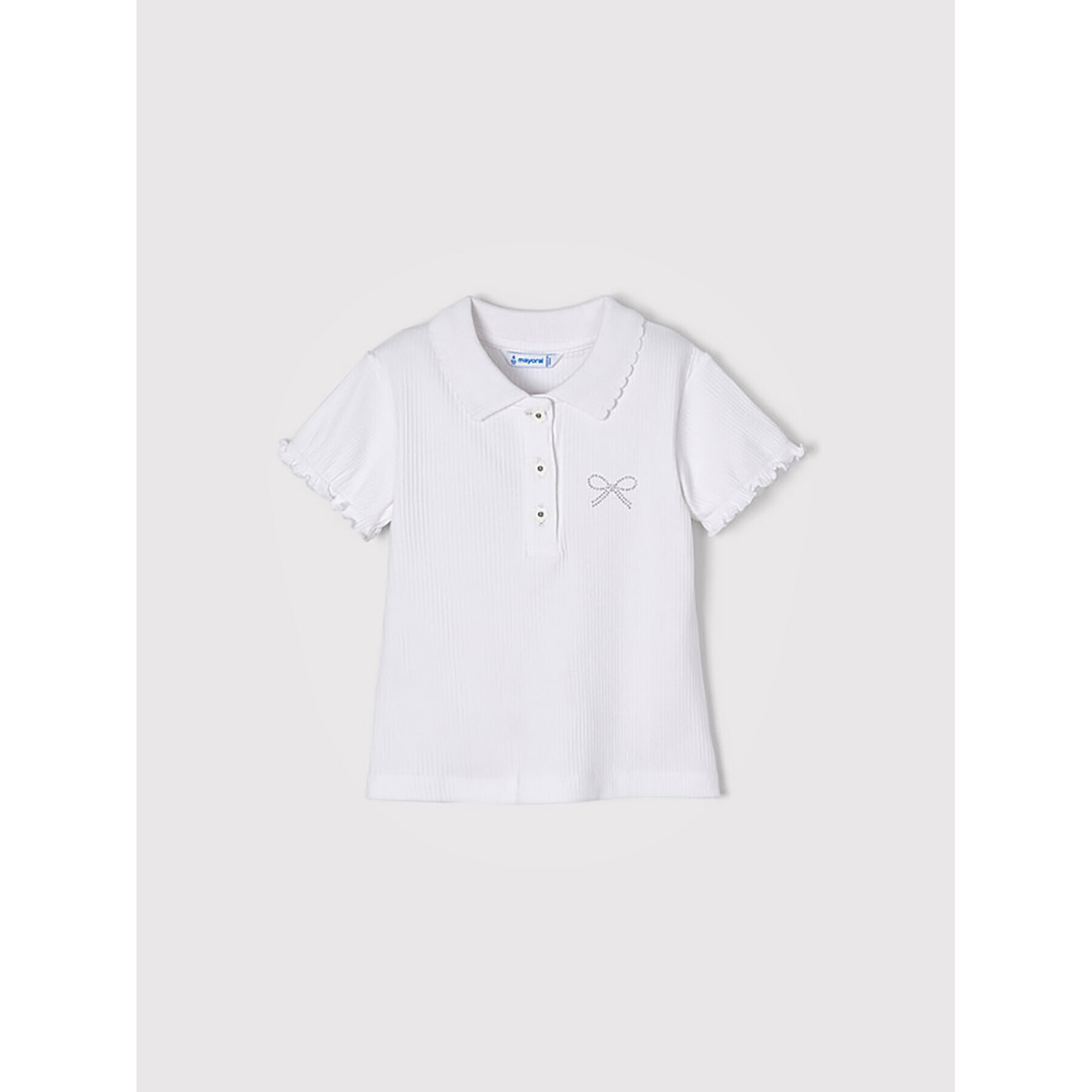 Mayoral Tricou polo 3126 Alb Regular Fit - Pled.ro