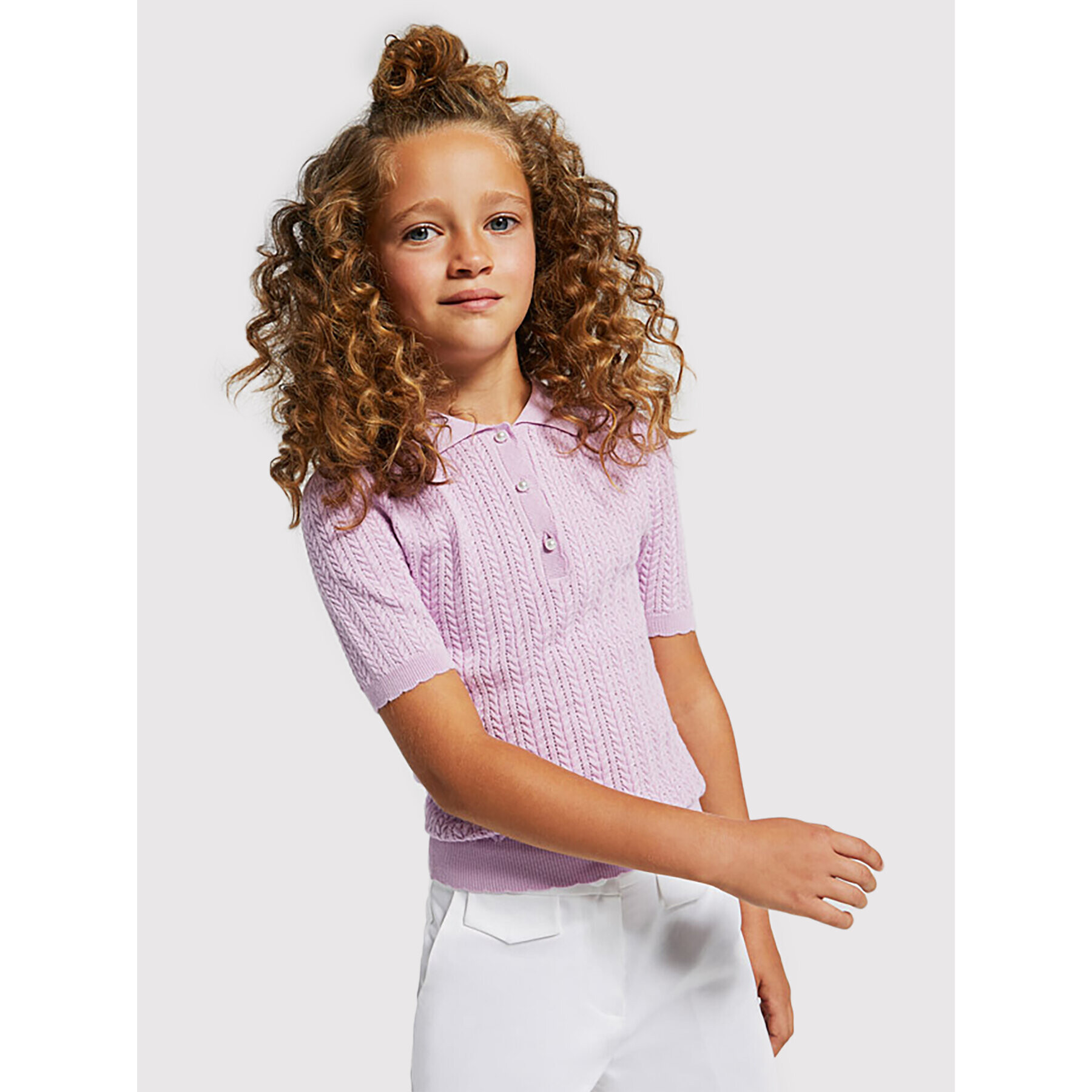 Mayoral Tricou polo 6119 Violet Regular Fit - Pled.ro