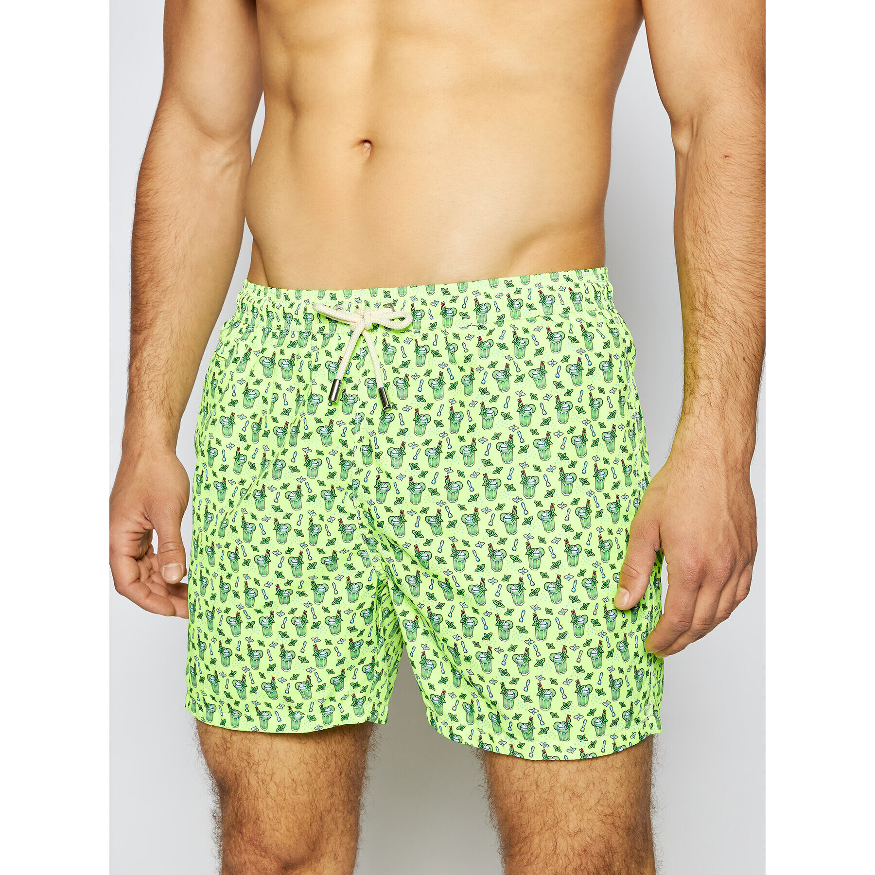 MC2 Saint Barth Pantaloni scurți pentru înot Lighting Micro Fantasy LIG0003 MOMI94 Verde Regular Fit - Pled.ro