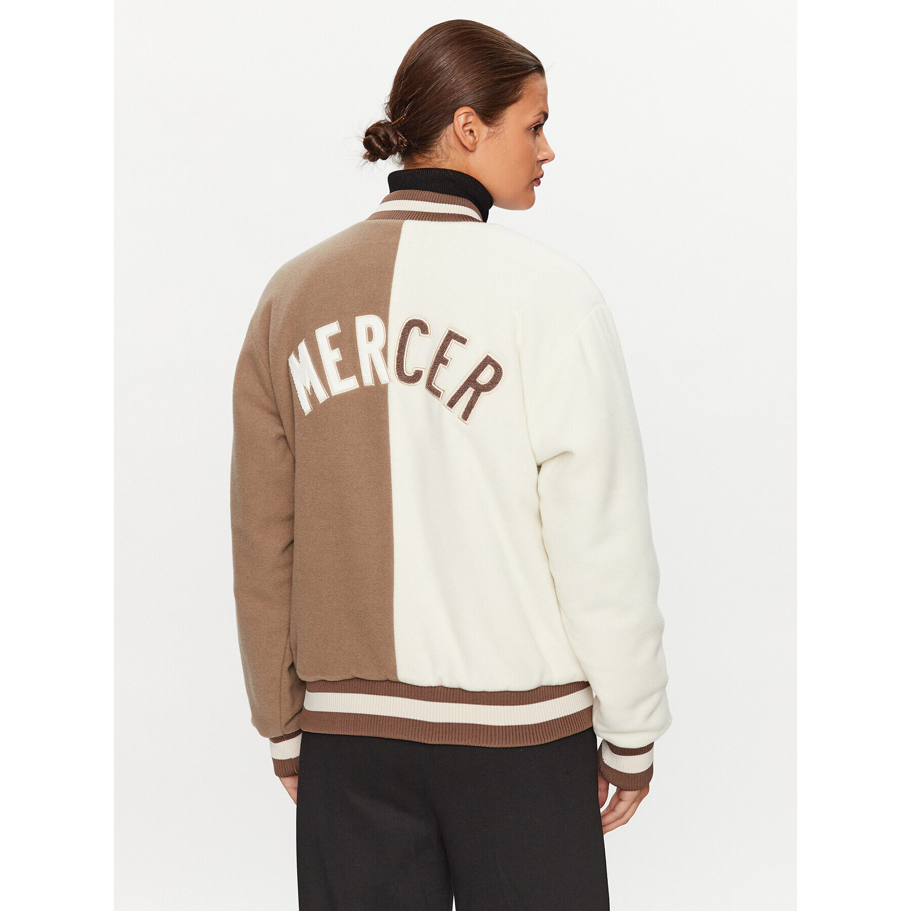 Mercer Amsterdam Geacă bomber Unisex The All Out Varsity MEAP231007 Bej Regular Fit - Pled.ro