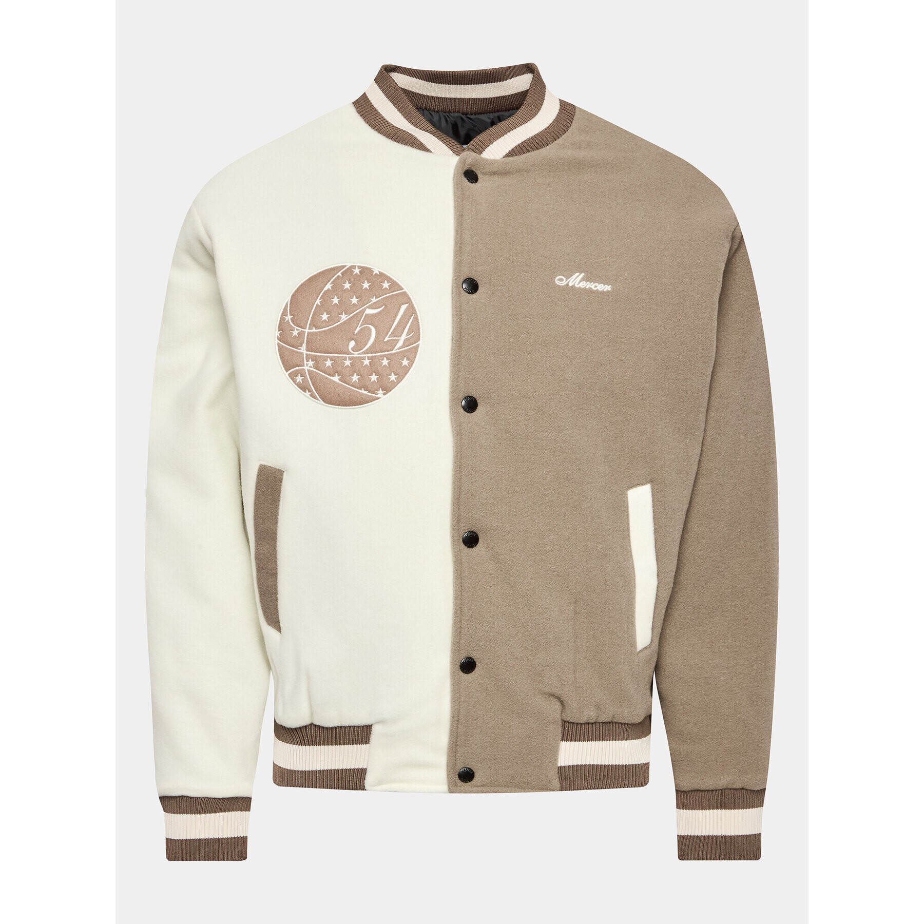 Mercer Amsterdam Geacă bomber Unisex The All Out Varsity MEAP231007 Bej Regular Fit - Pled.ro