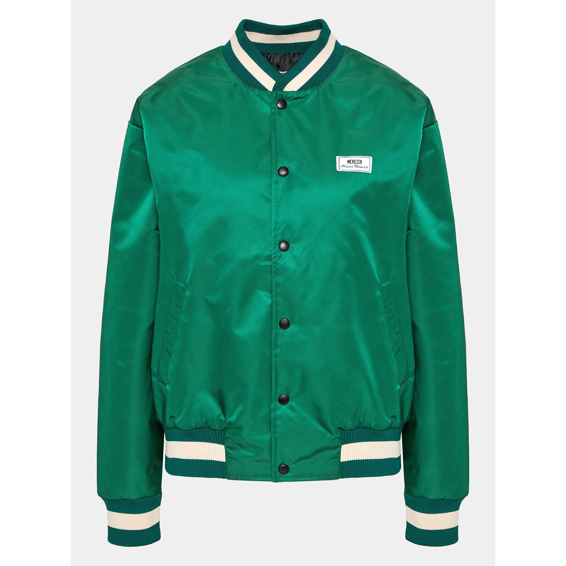 Mercer Amsterdam Geacă bomber Unisex The Re-Varsity MEAP231010 Verde Relaxed Fit - Pled.ro