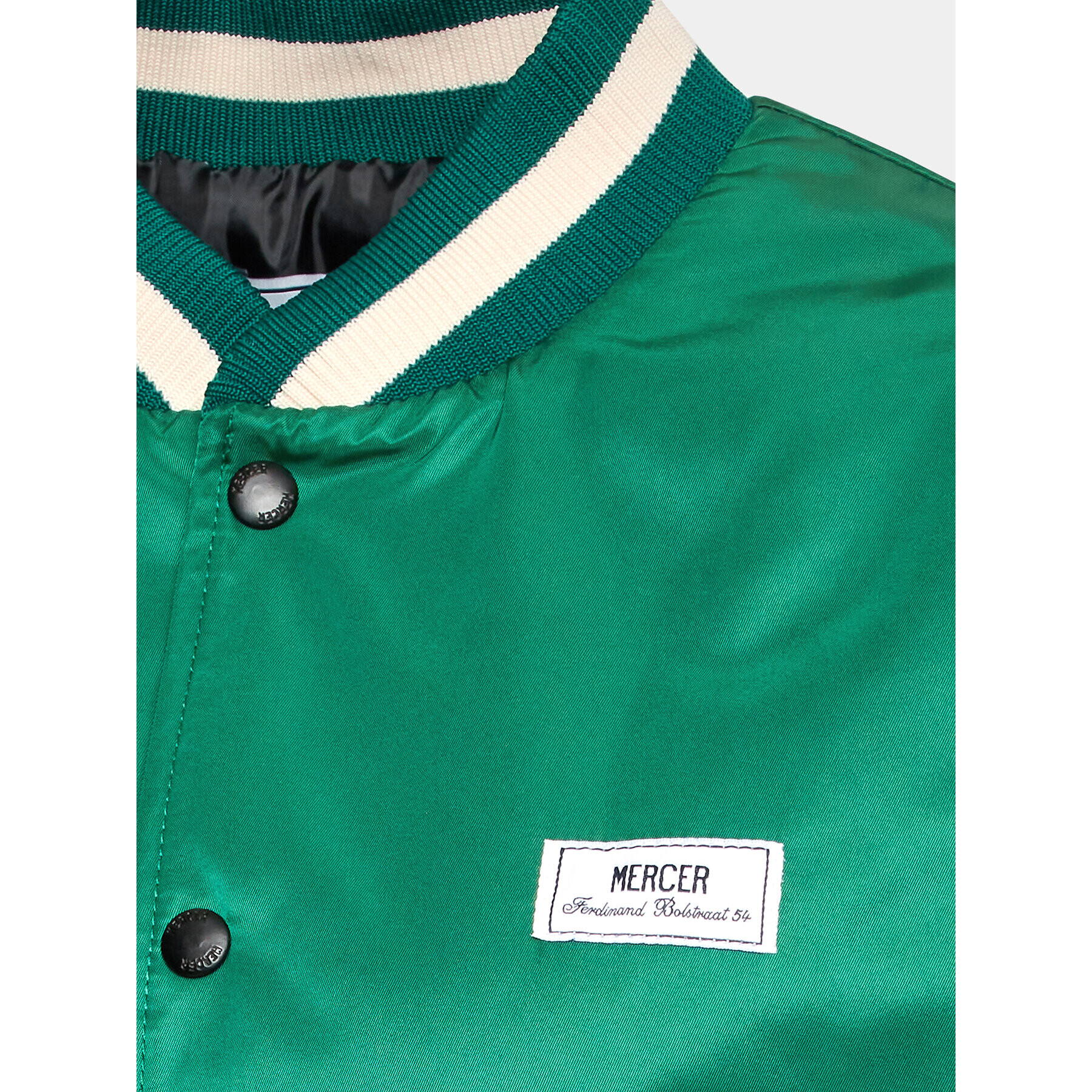 Mercer Amsterdam Geacă bomber Unisex The Re-Varsity MEAP231010 Verde Relaxed Fit - Pled.ro