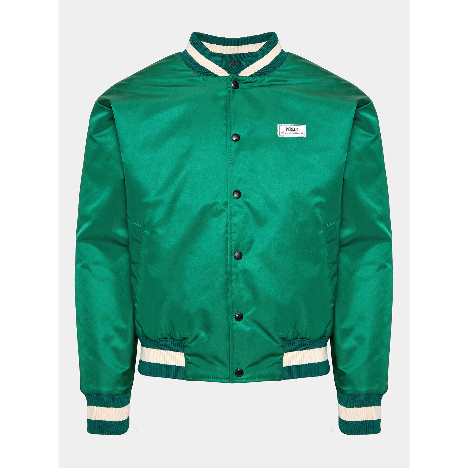 Mercer Amsterdam Geacă bomber Unisex The Re-Varsity MEAP231010 Verde Relaxed Fit - Pled.ro