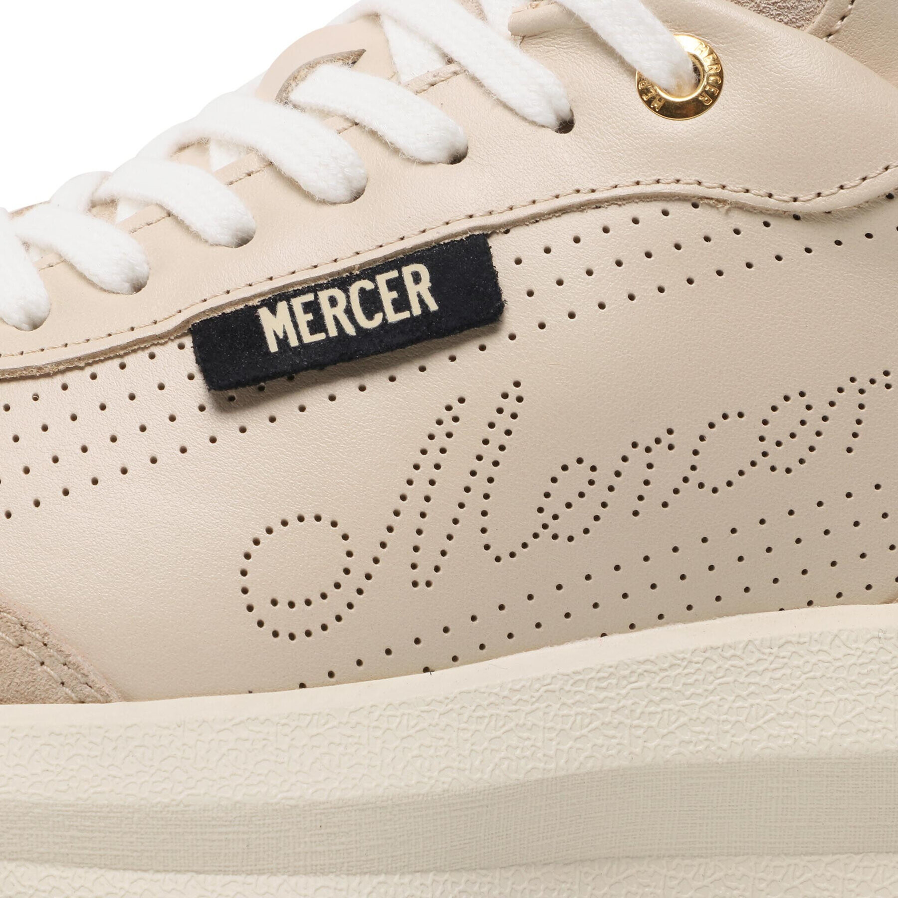 Mercer Amsterdam Sneakers The Racer Perforated Nappa ME221026 Bej - Pled.ro