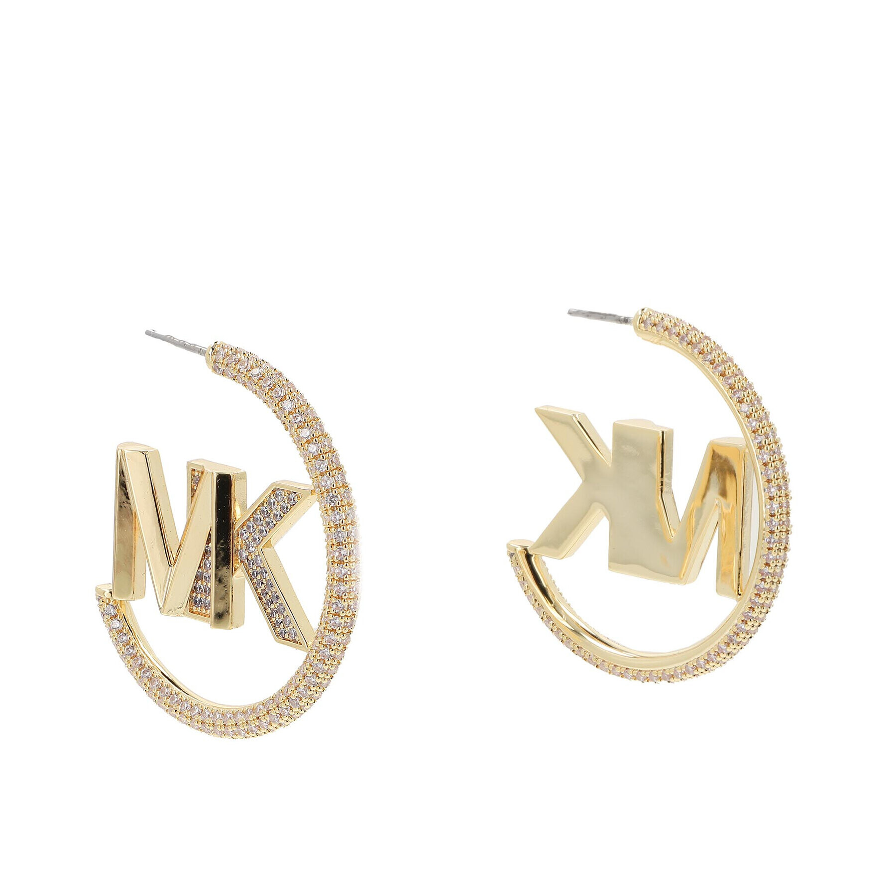 Michael Kors Cercei Pavé Logo Hoop Earrings MKJ7786710 Auriu - Pled.ro