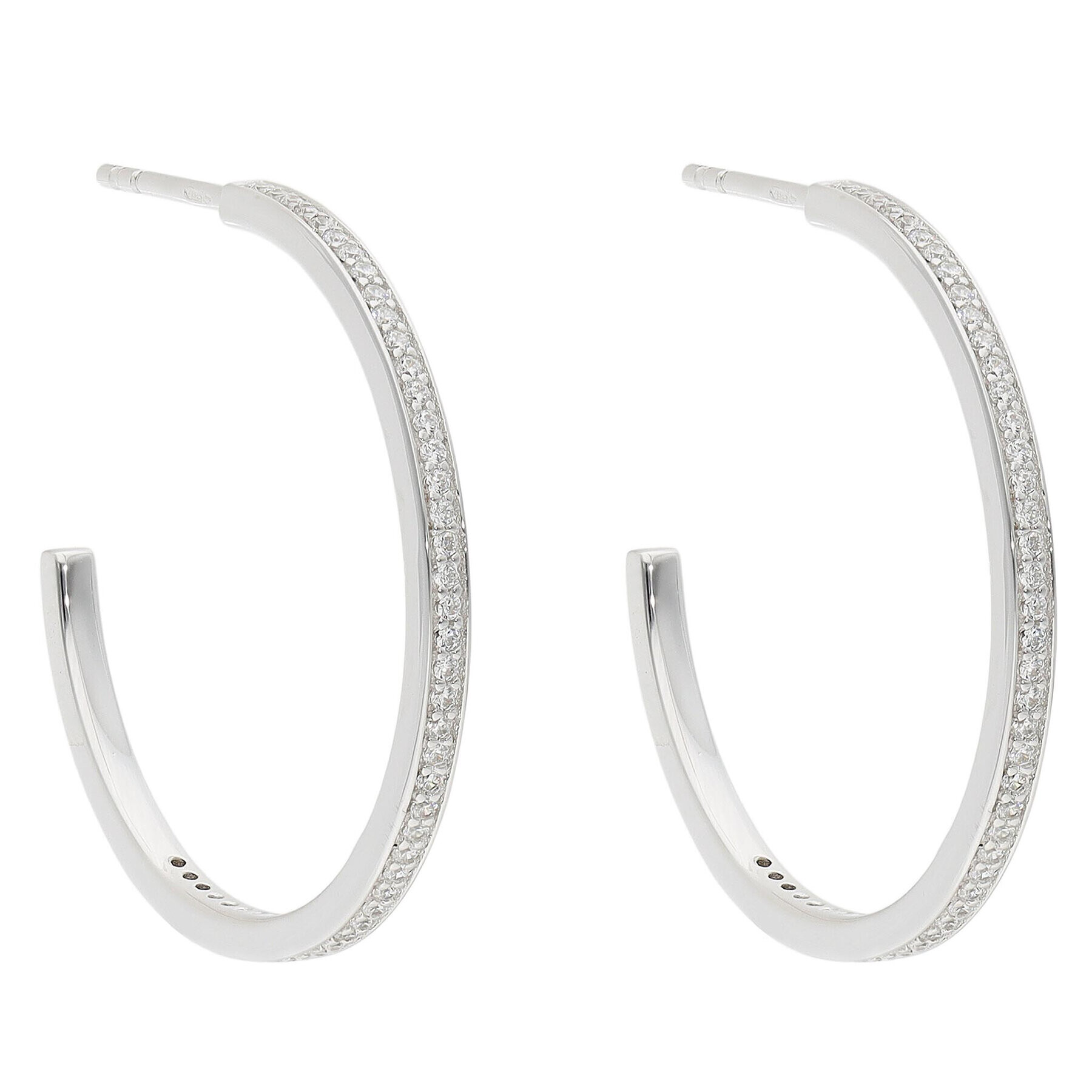 Michael Kors Cercei Pave Thin Hoop Argintiu - Pled.ro