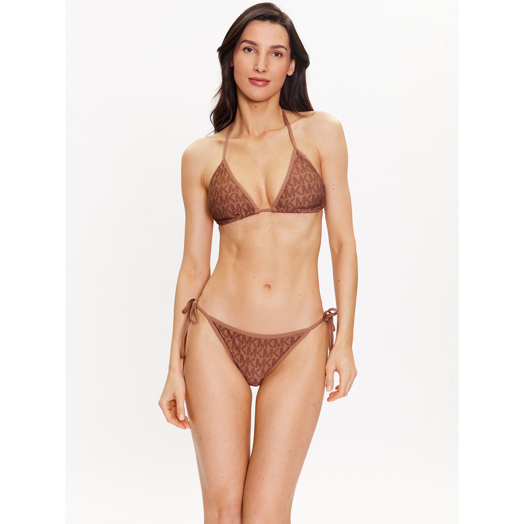 MICHAEL Michael Kors Bikini partea de jos Signature Logo MM2N504 Maro - Pled.ro