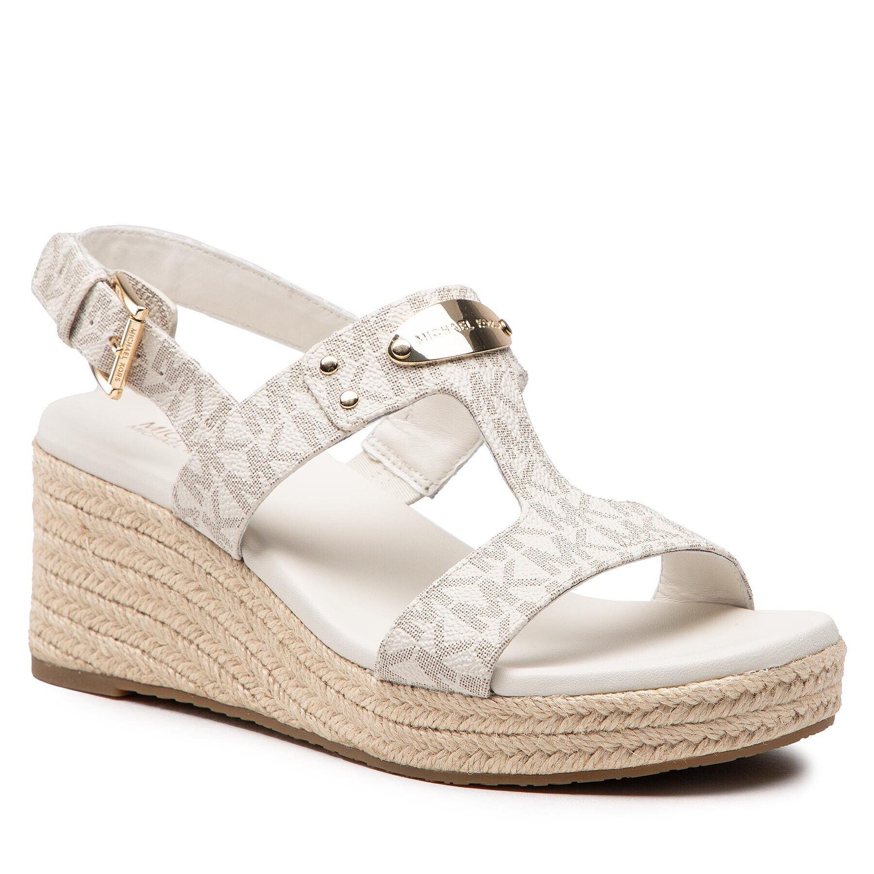 MICHAEL Michael Kors Espadrile Mk Plate Wedge 40T2MKMS1B Alb - Pled.ro