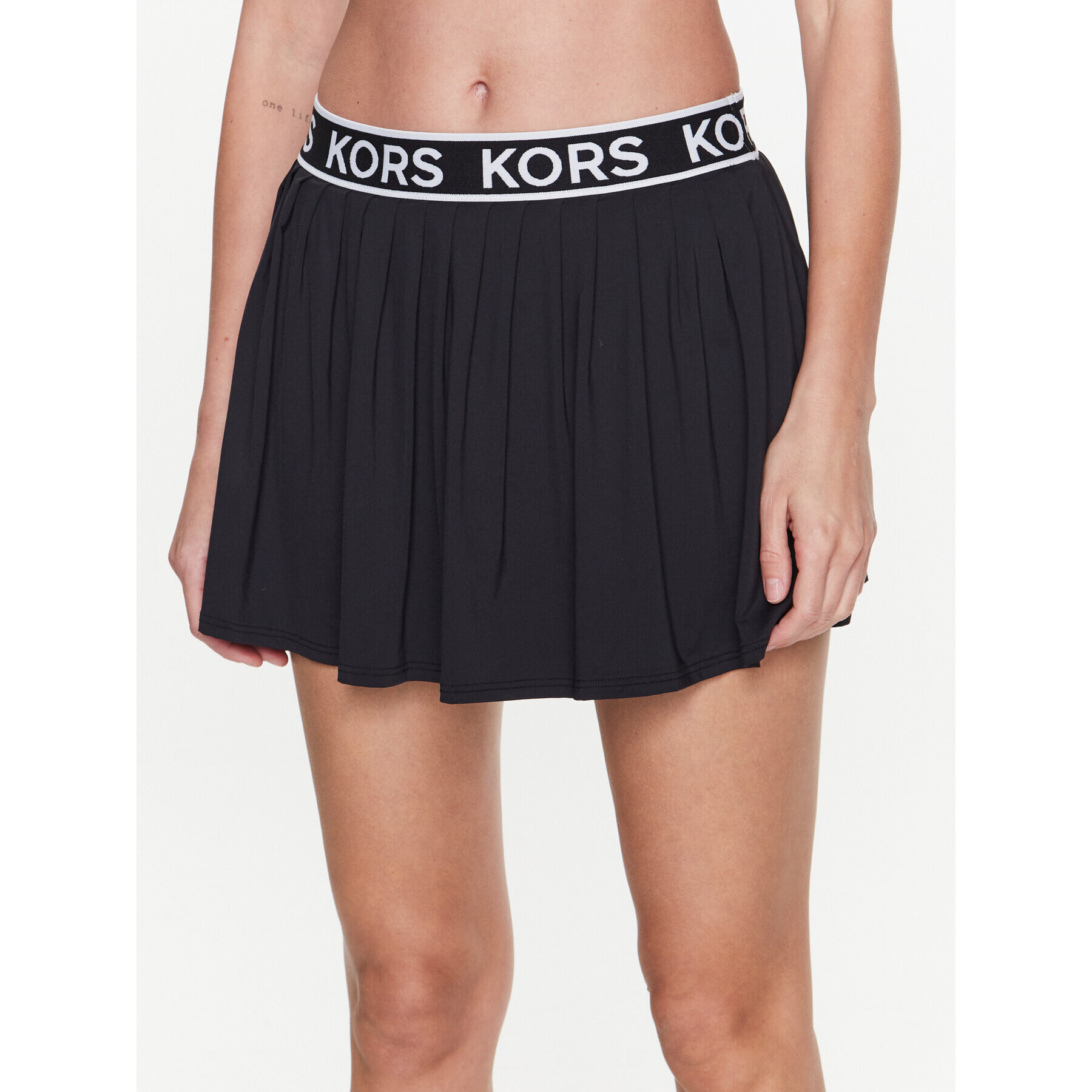 MICHAEL Michael Kors Fustă mini Logo Elastics MM2M159 Negru A-Line Fit - Pled.ro