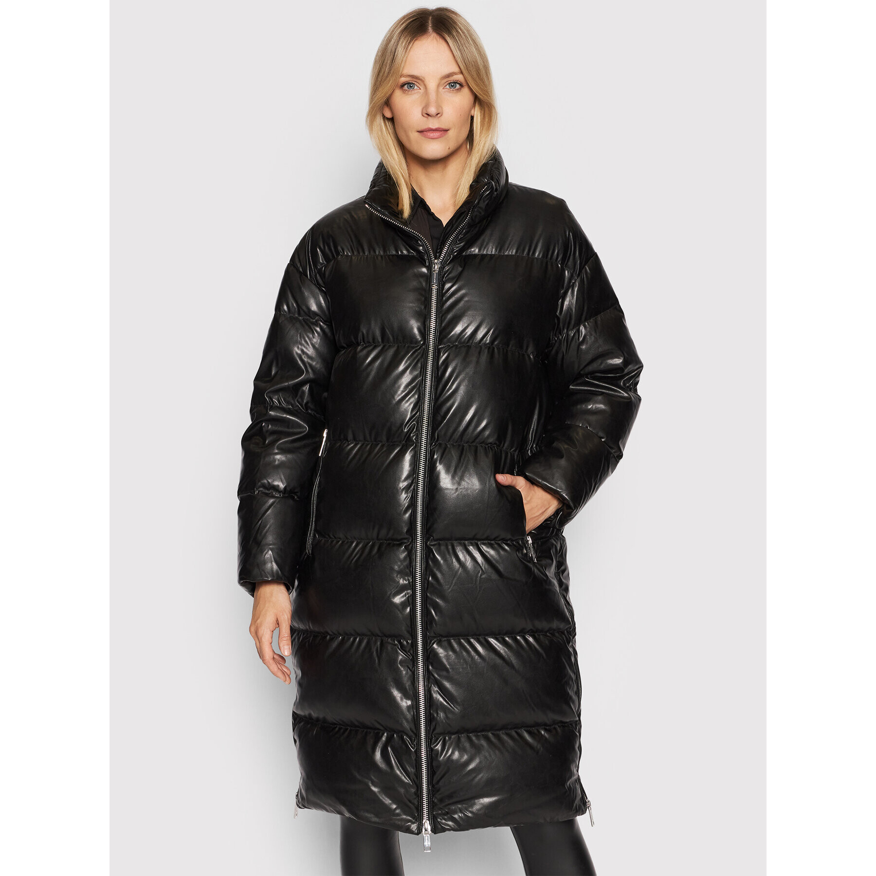 MICHAEL Michael Kors Geacă din imitație de piele Lucas MF1203V3ZB Negru Regular Fit - Pled.ro