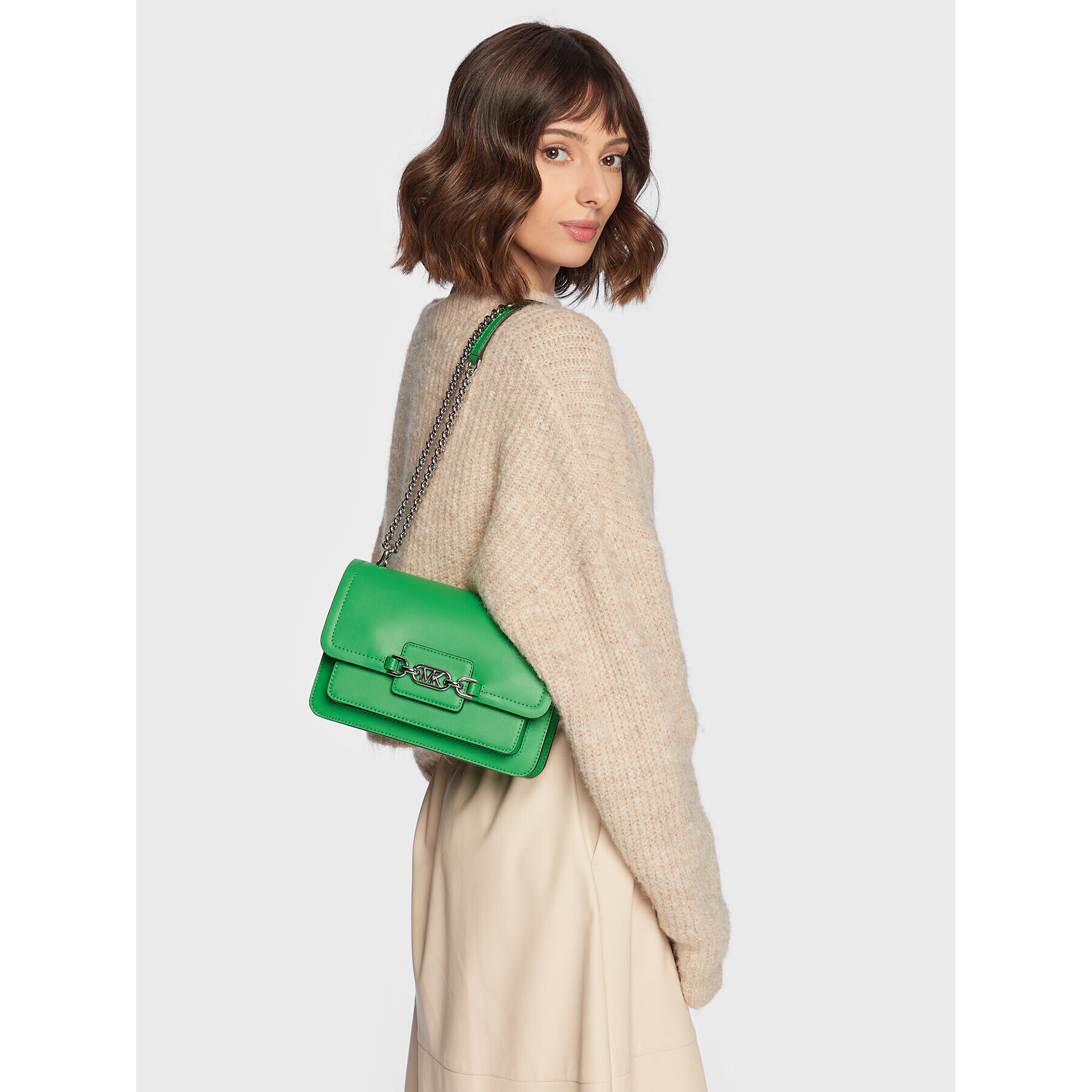 MICHAEL Michael Kors Geantă Heather 30S2S7HL3L Verde - Pled.ro